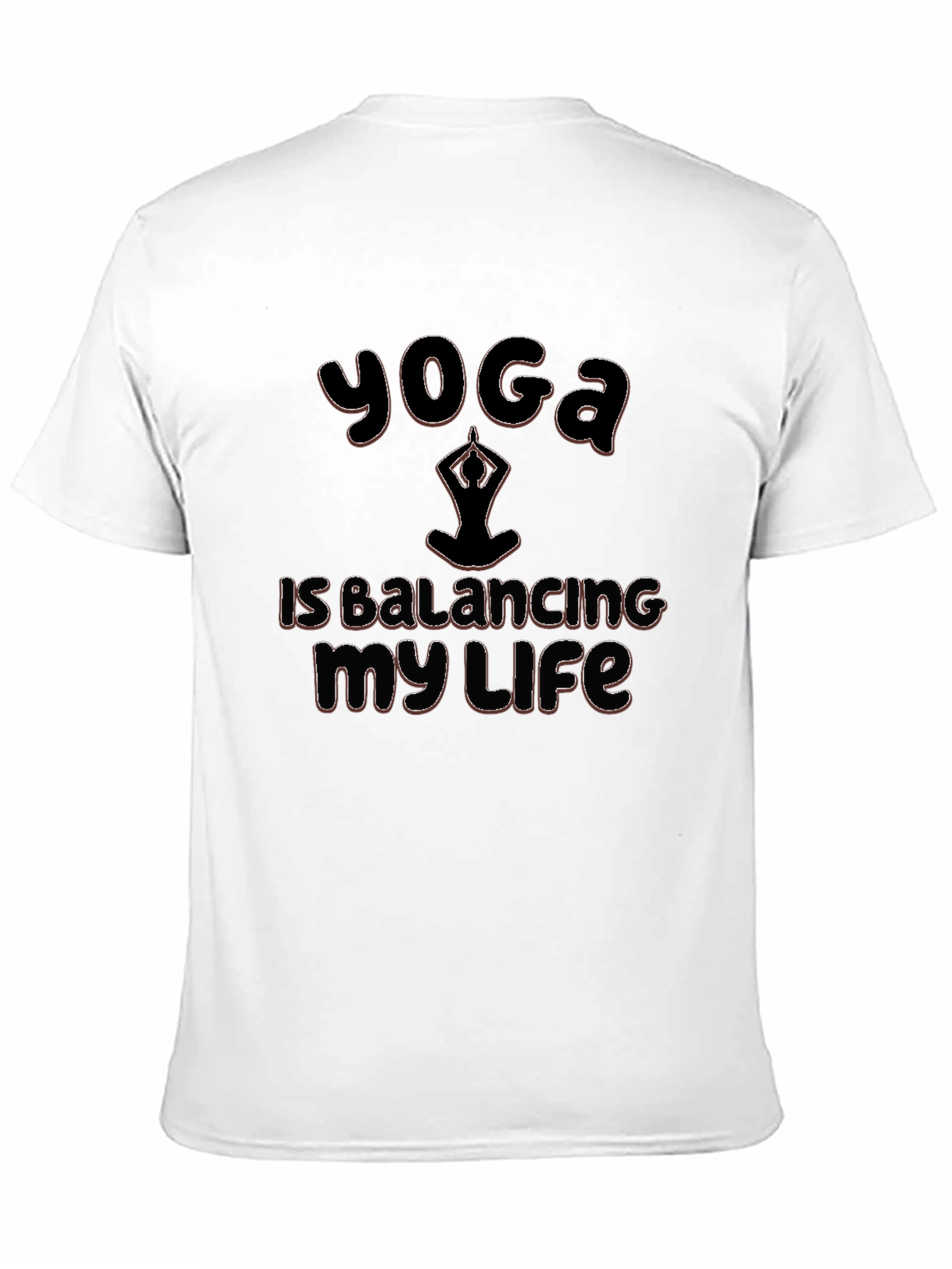 Yoga Balancing Life Graphic Black T-Shirt