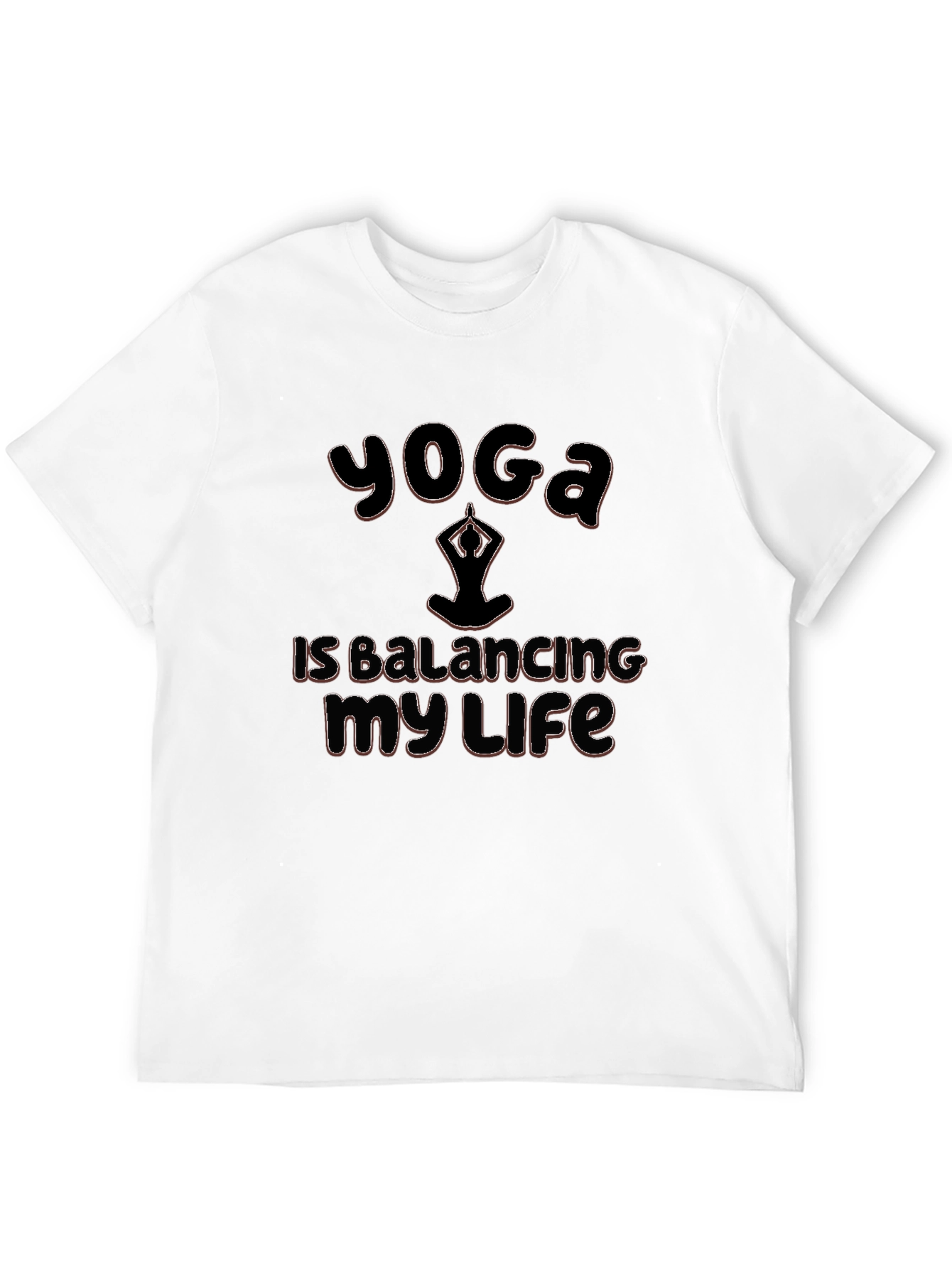 Yoga Balancing Life Graphic Black T-Shirt