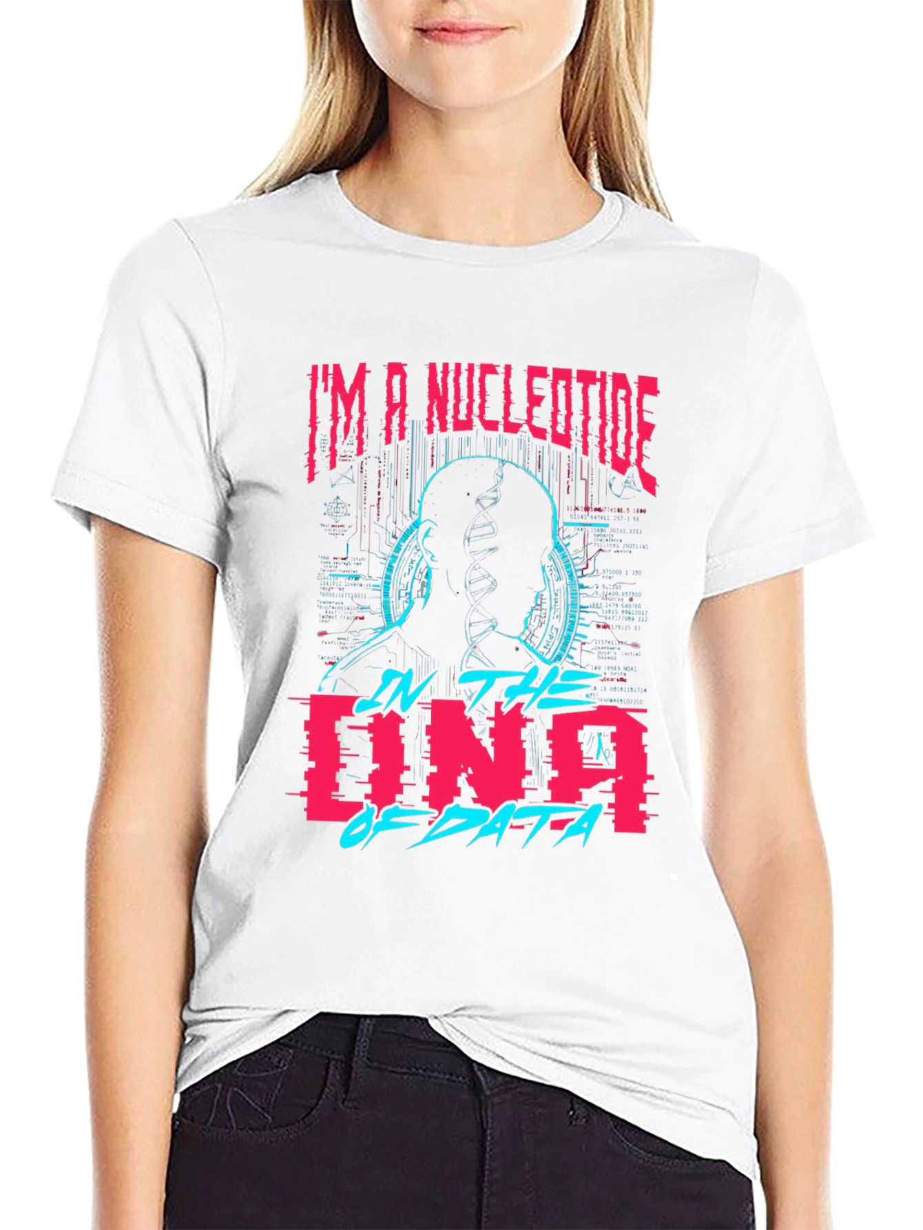 Nucleotide DNA Data Black Graphic Tee