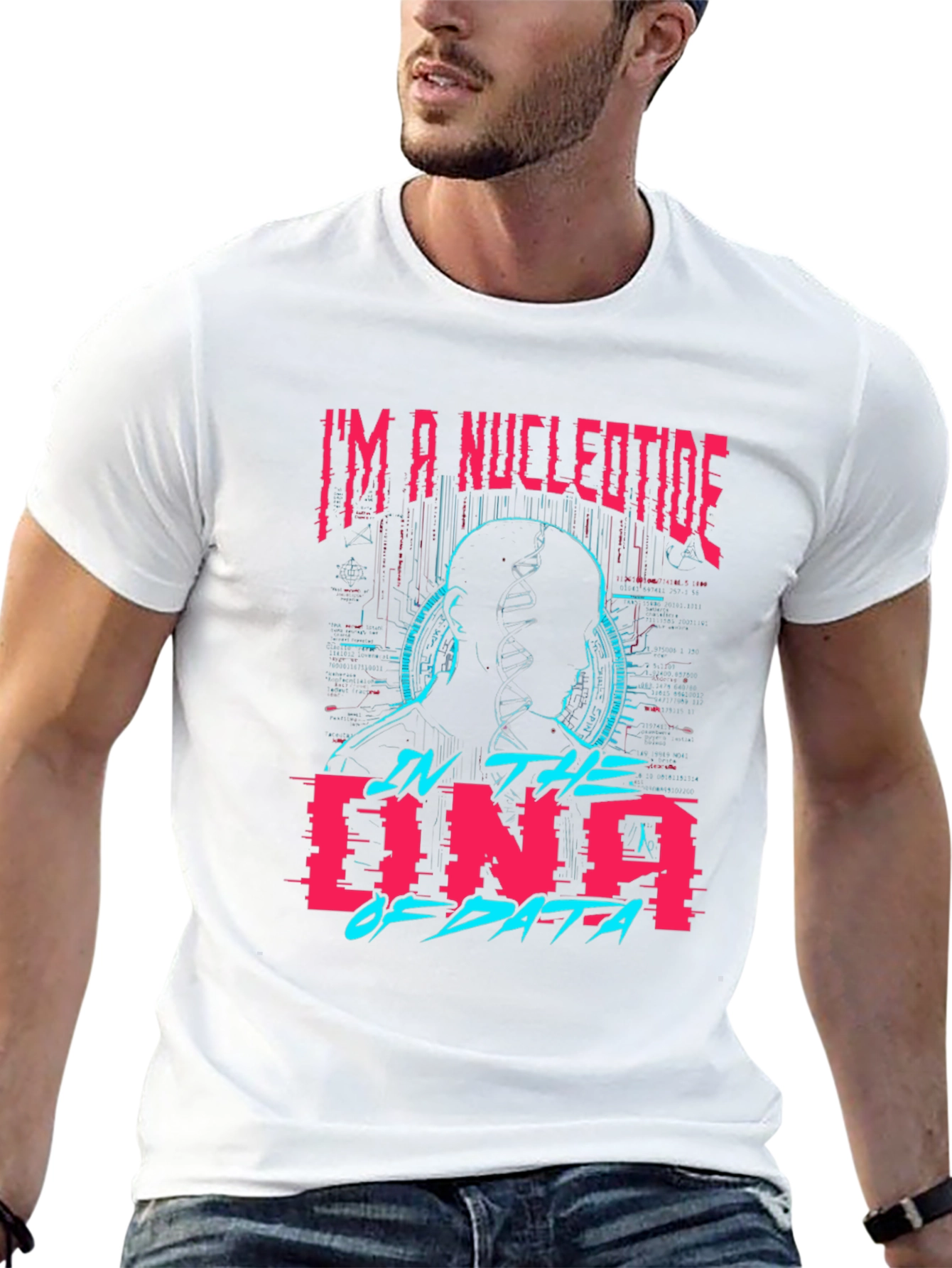 Nucleotide DNA Data Black Graphic Tee