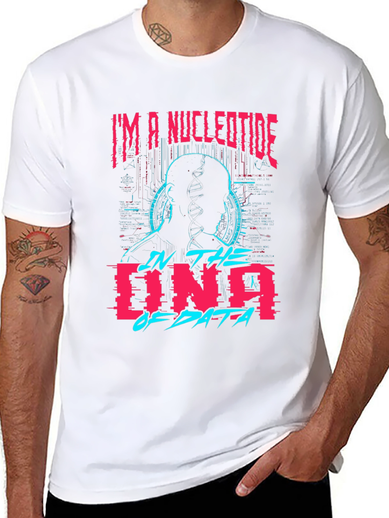 Nucleotide DNA Data Black Graphic Tee