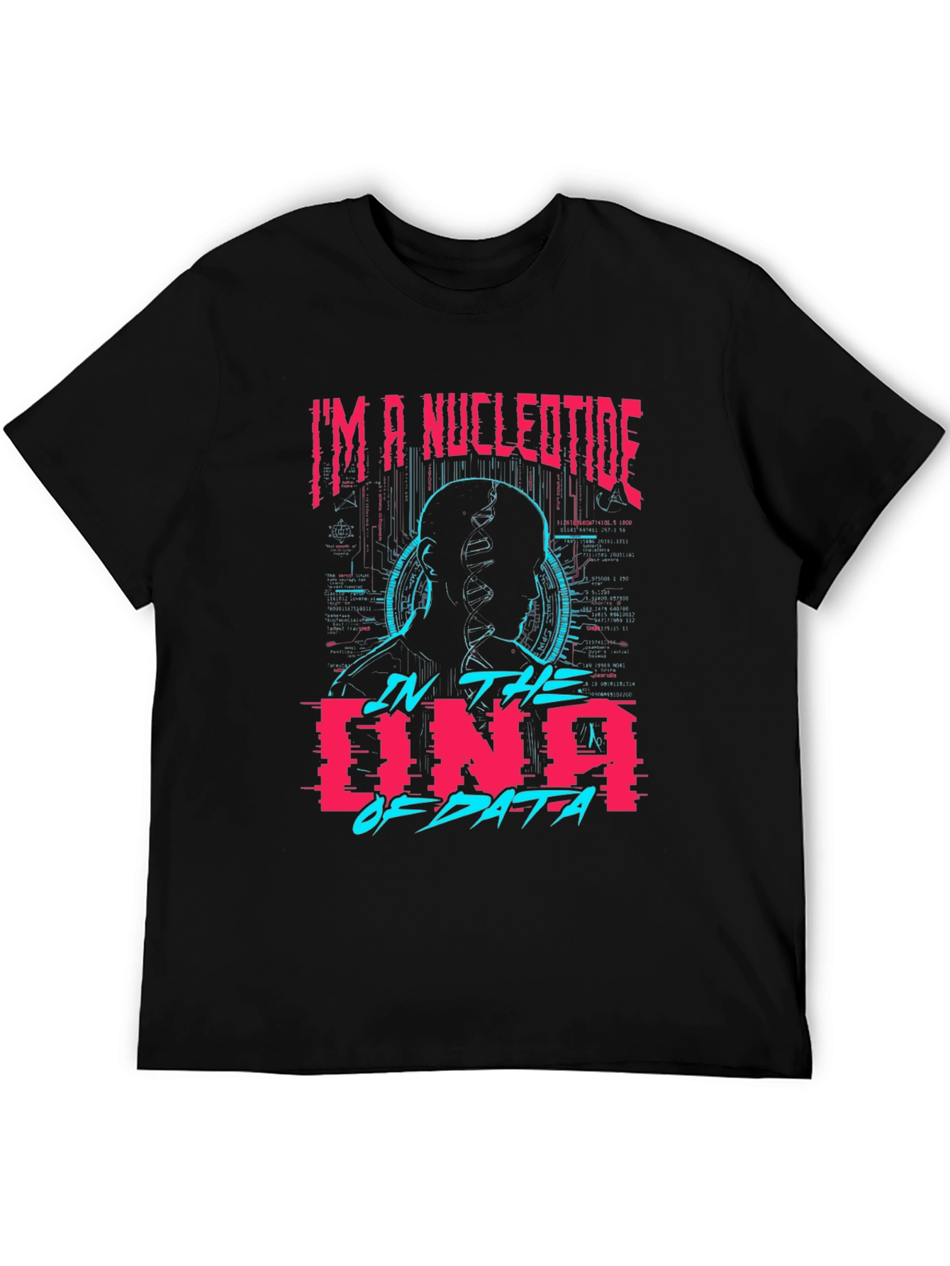 Nucleotide DNA Data Black Graphic Tee