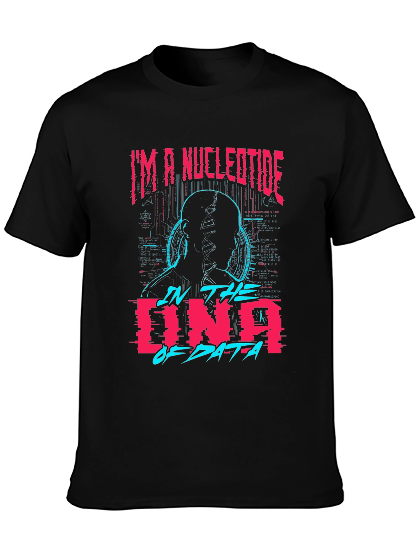 Nucleotide DNA Data Black Graphic Tee