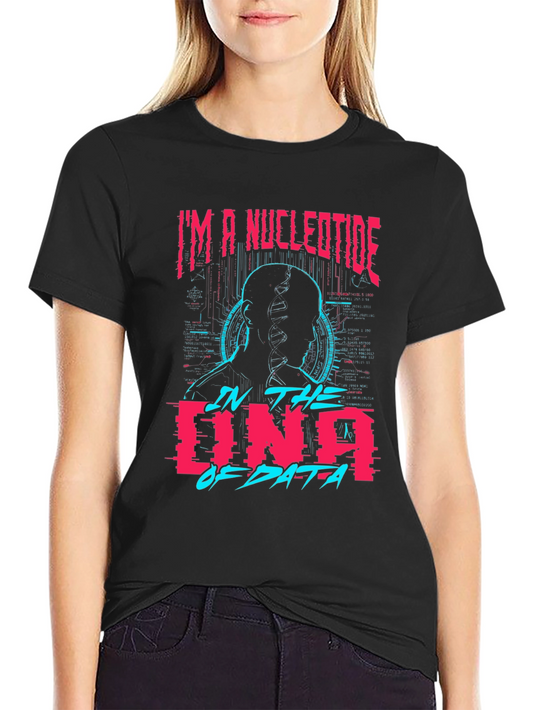Nucleotide DNA Data Black Graphic Tee