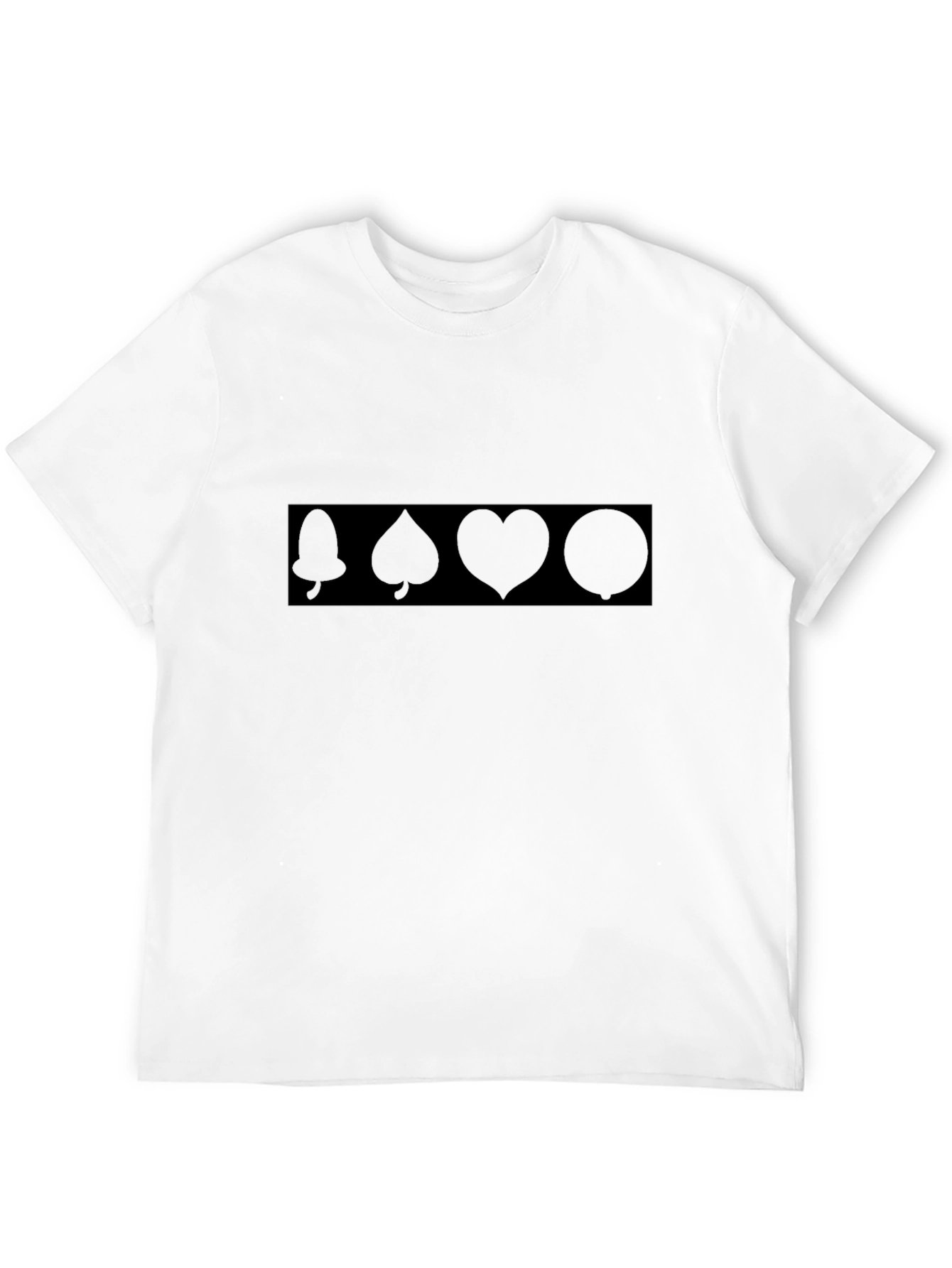 Graphic T-Shirt: Bell Spade Heart Circle Design