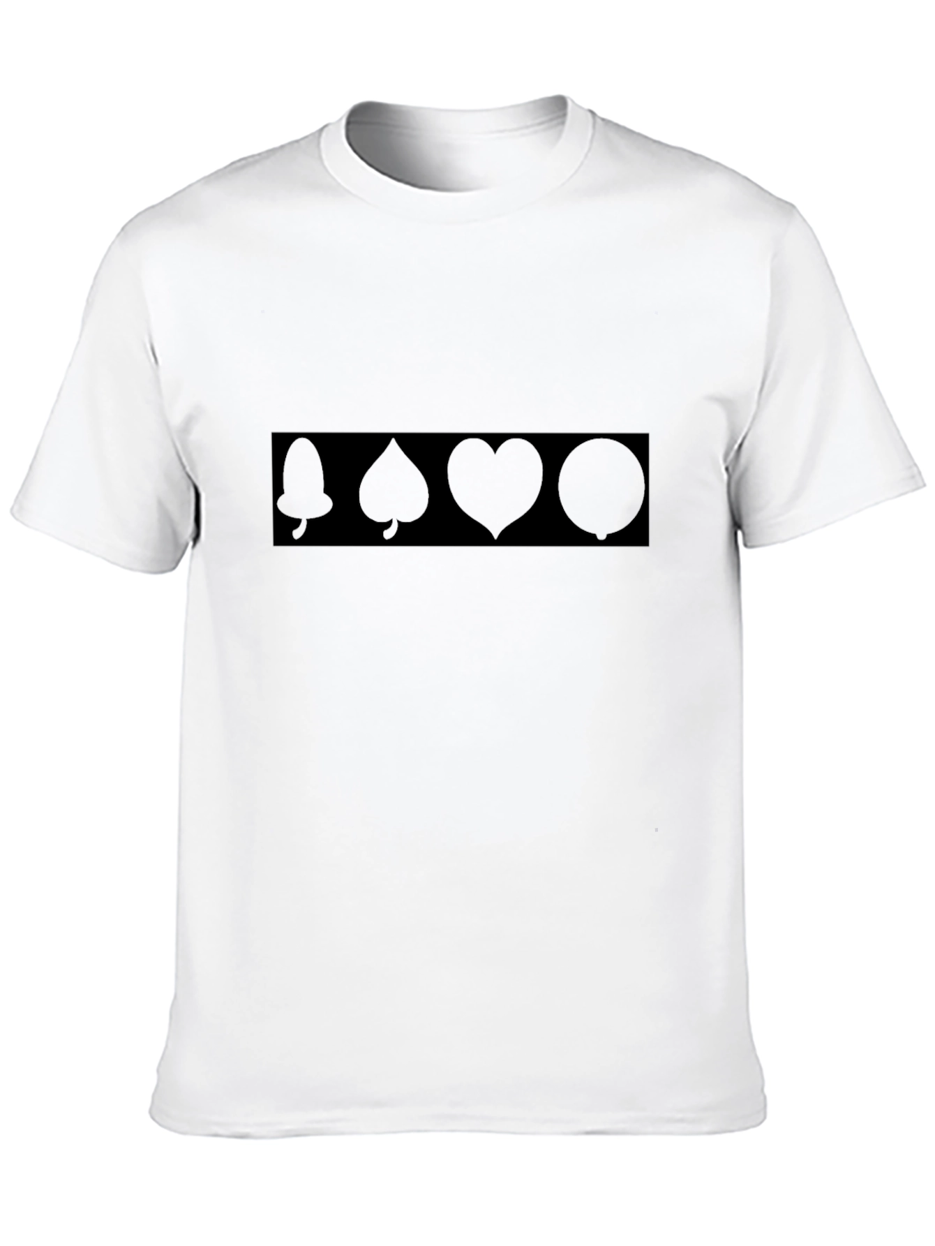 Graphic T-Shirt: Bell Spade Heart Circle Design
