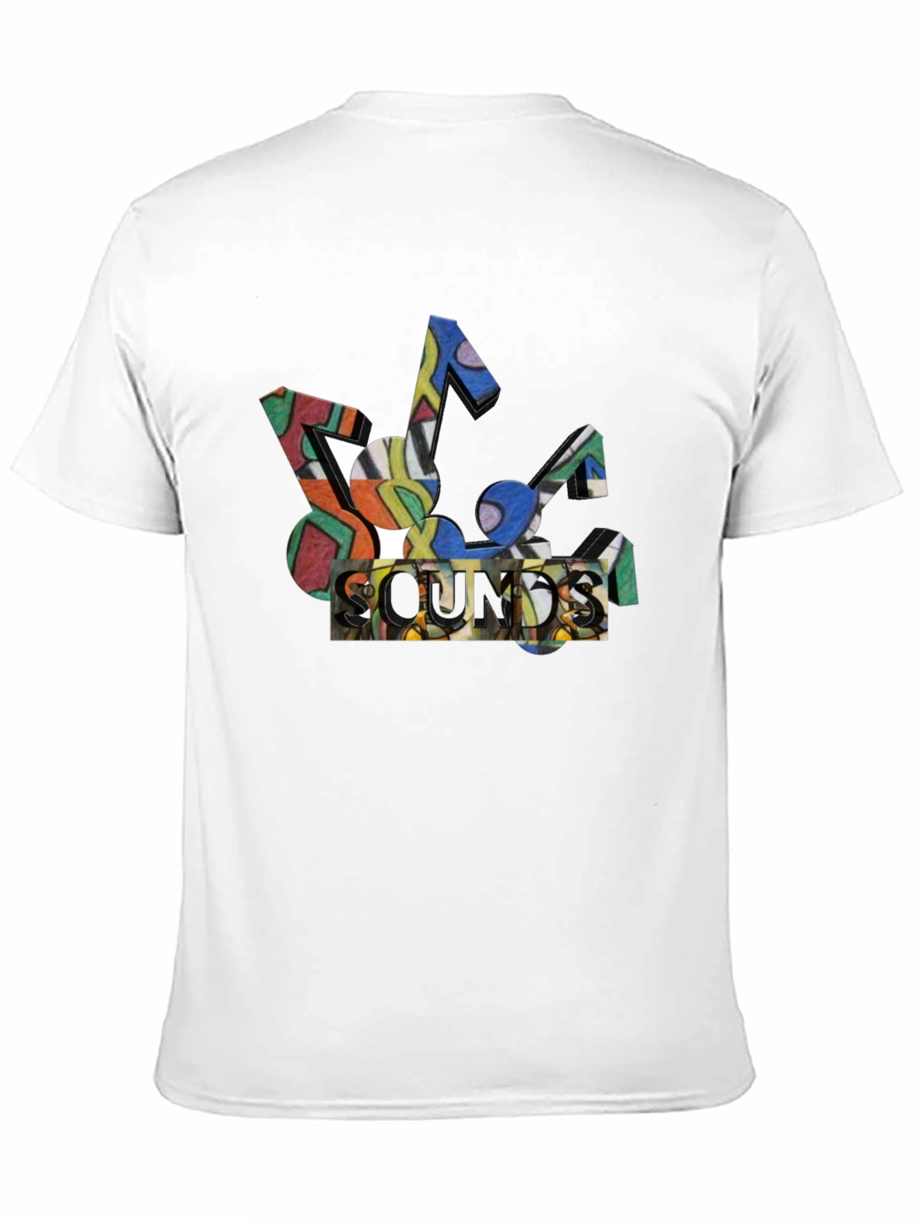 Abstract Sounds Music Note Graphic Black T-Shirt