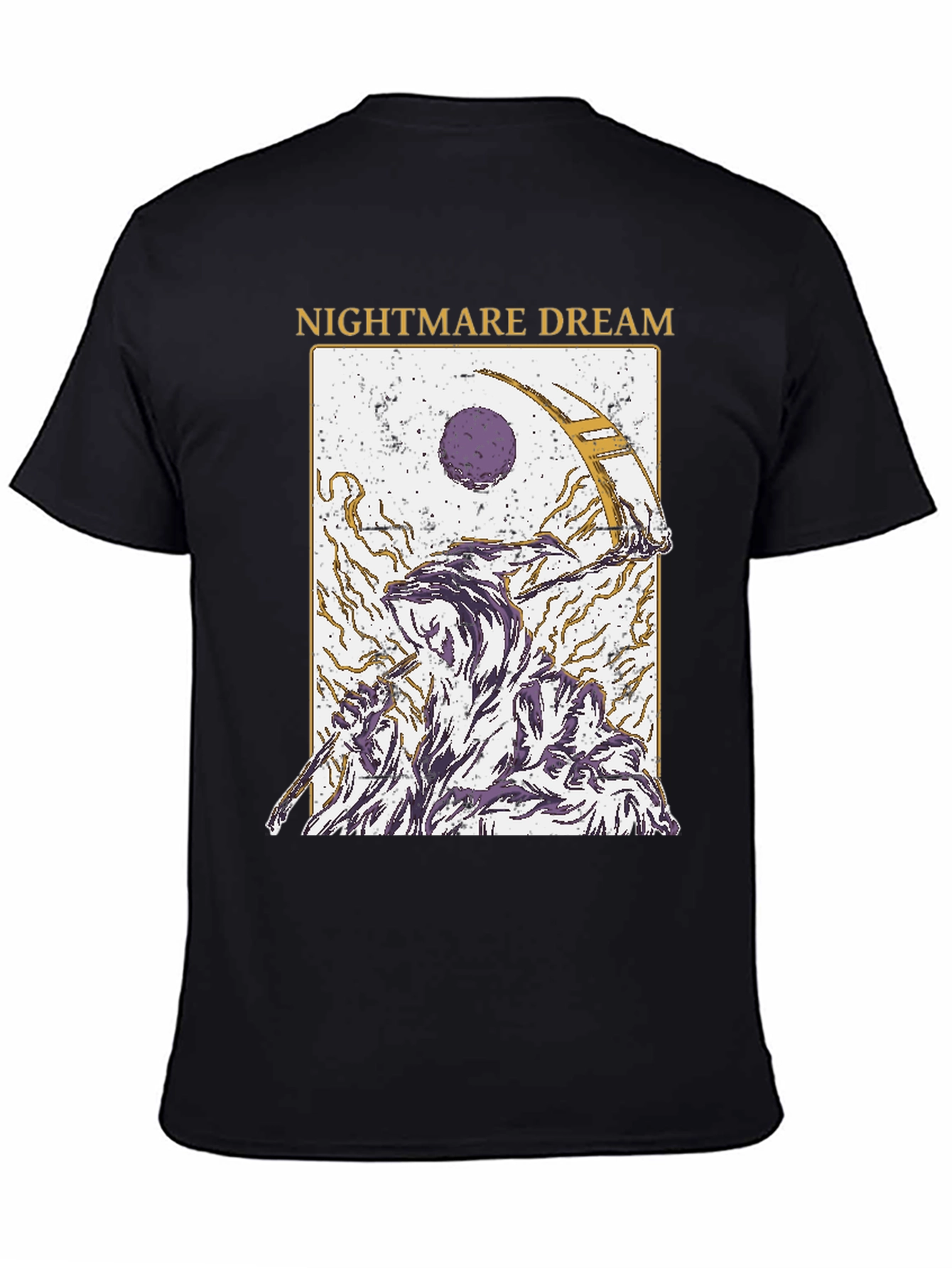 Nightmare Dream Graphic Print Black T-Shirt