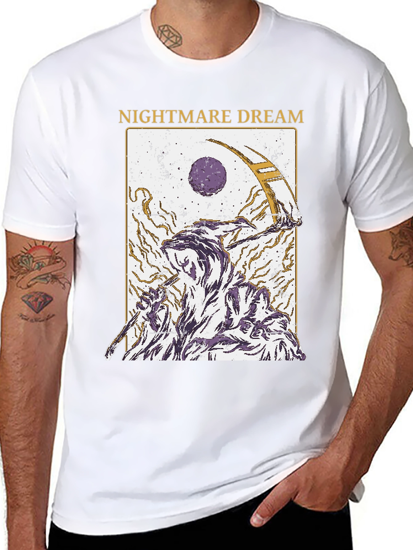 Nightmare Dream Graphic Print Black T-Shirt