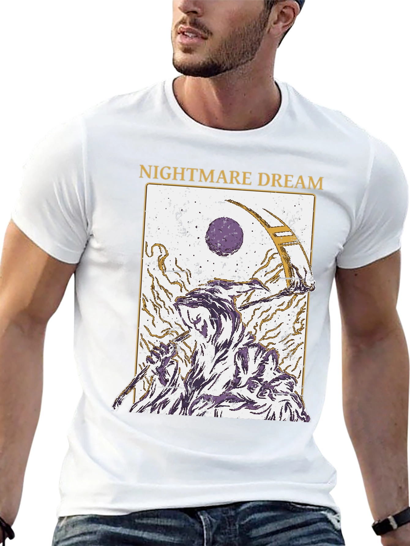 Nightmare Dream Graphic Print Black T-Shirt