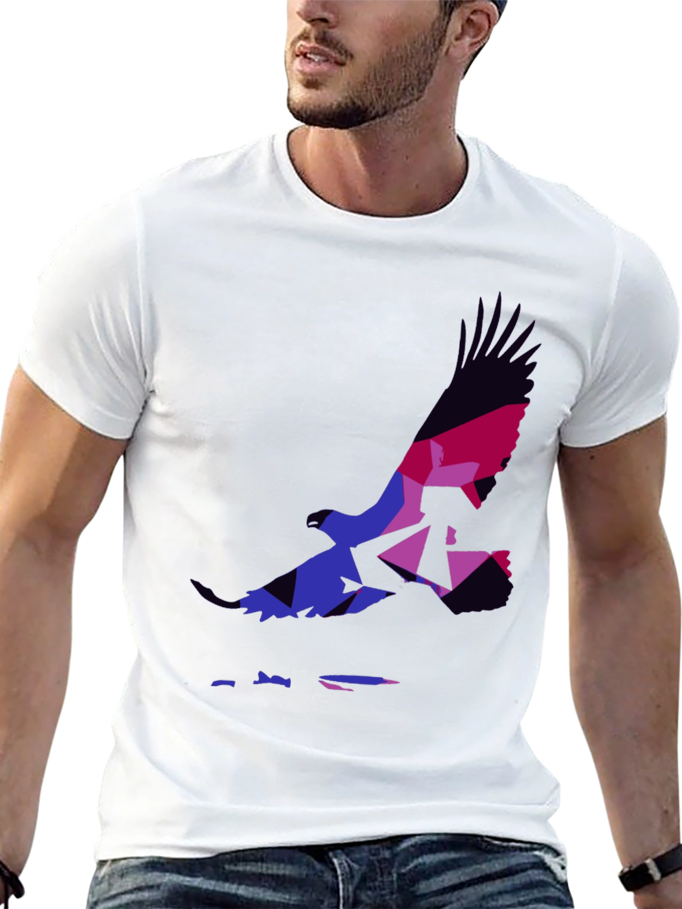 Geometric Eagle Graphic T-Shirt