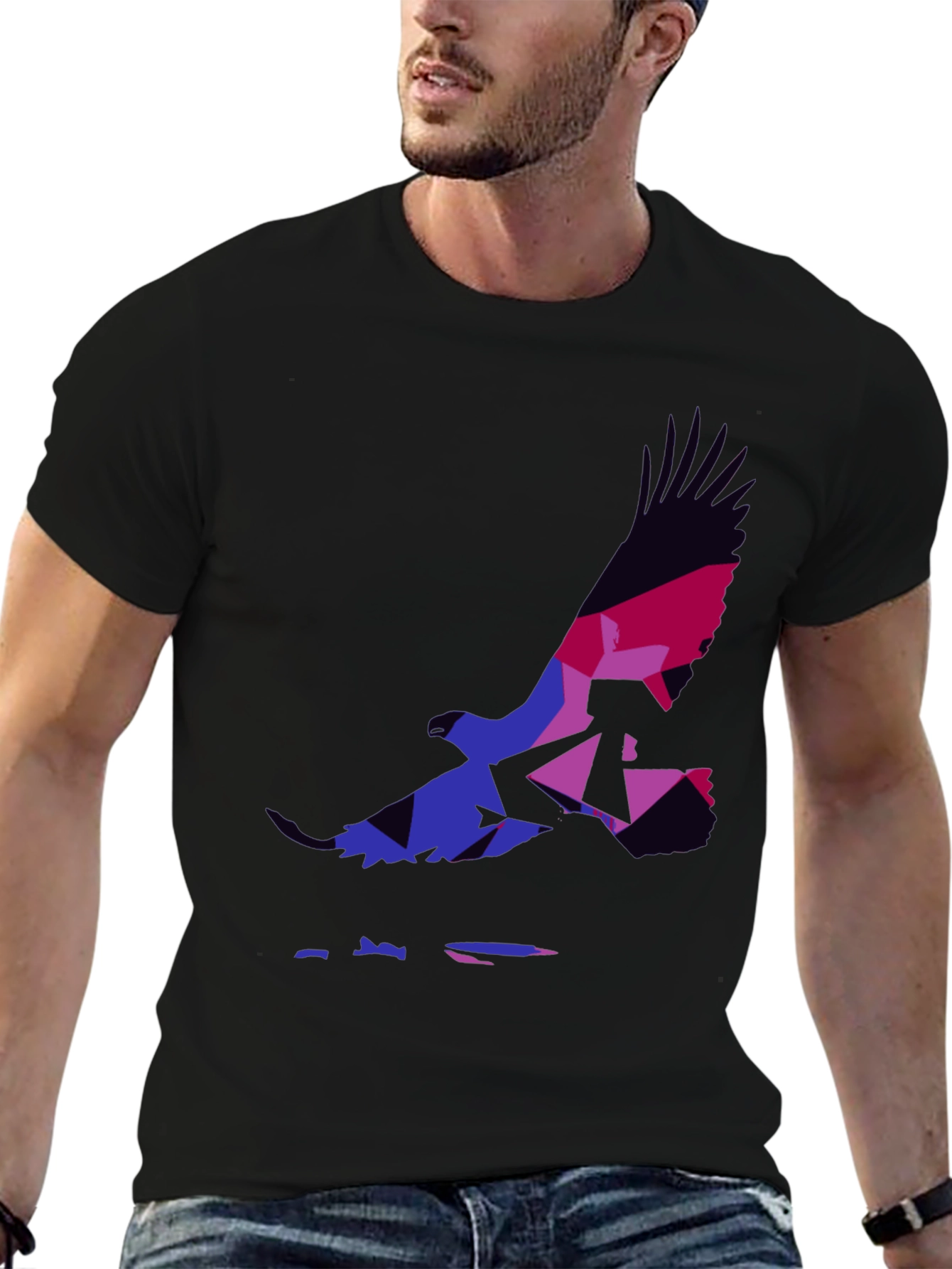 Geometric Eagle Graphic T-Shirt