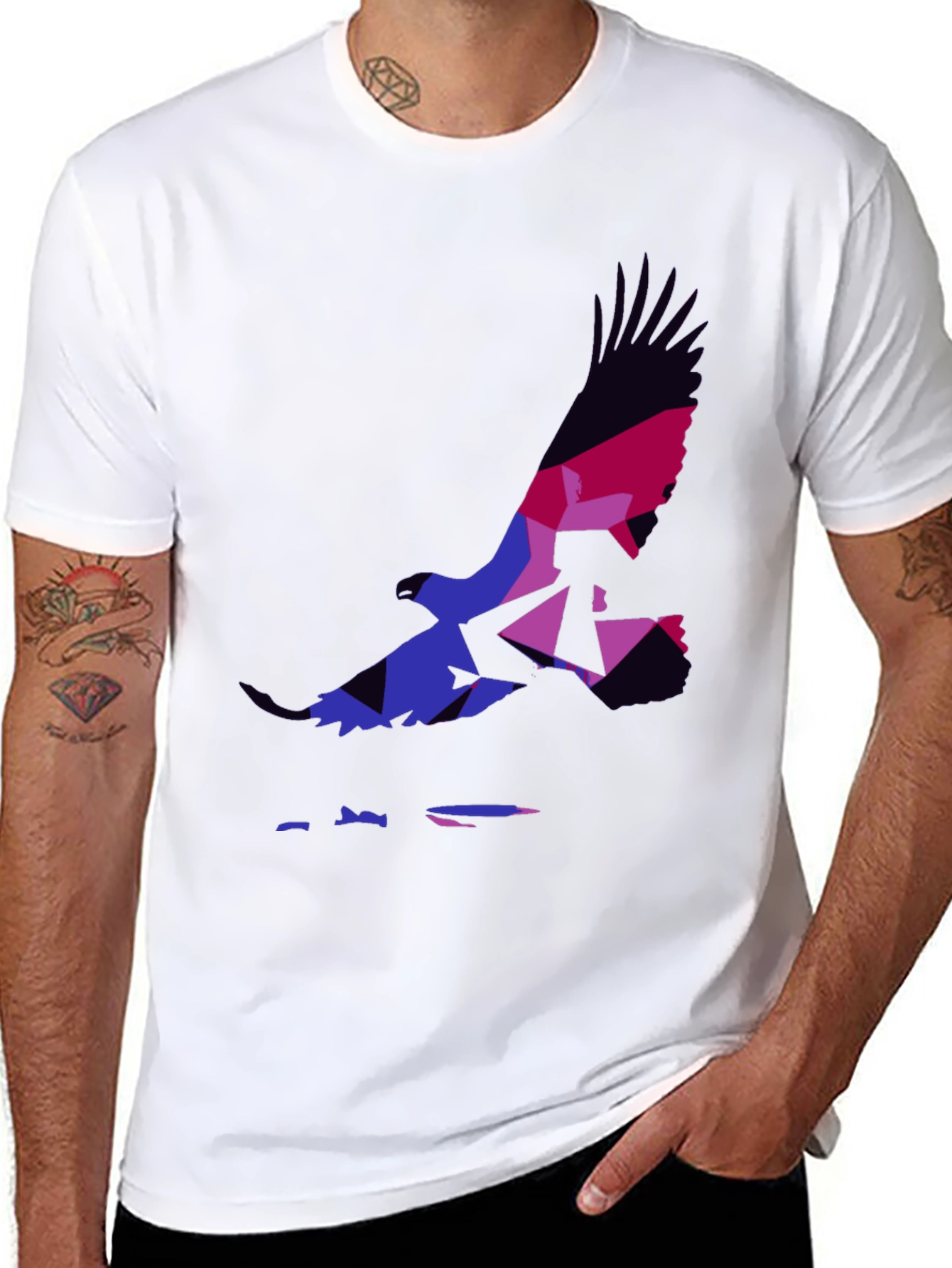 Geometric Eagle Graphic T-Shirt