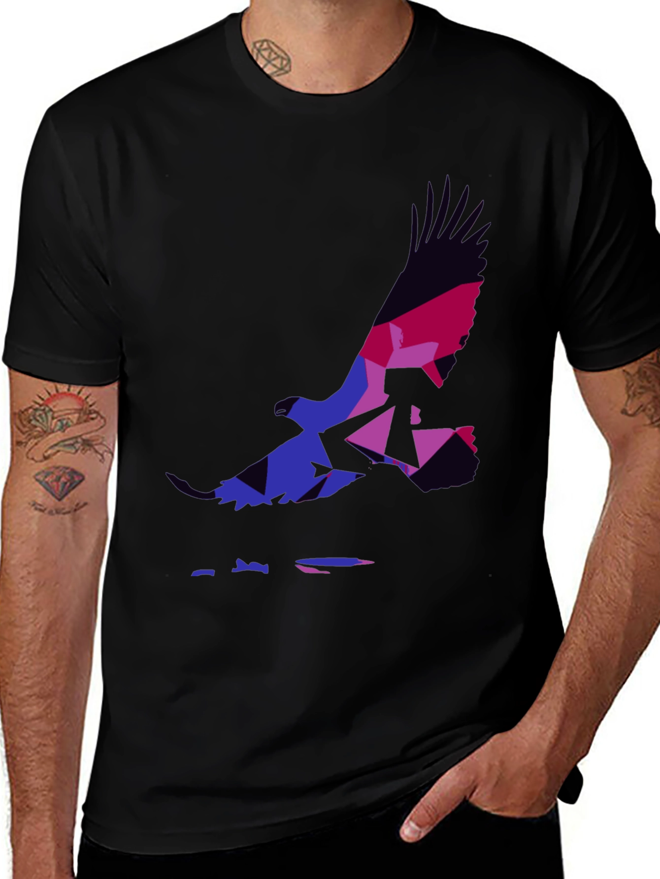 Geometric Eagle Graphic T-Shirt