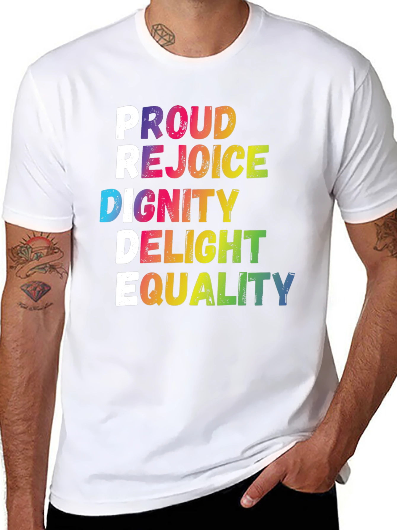 Pride Rainbow Graphic Tee - Equality LGBTQ+