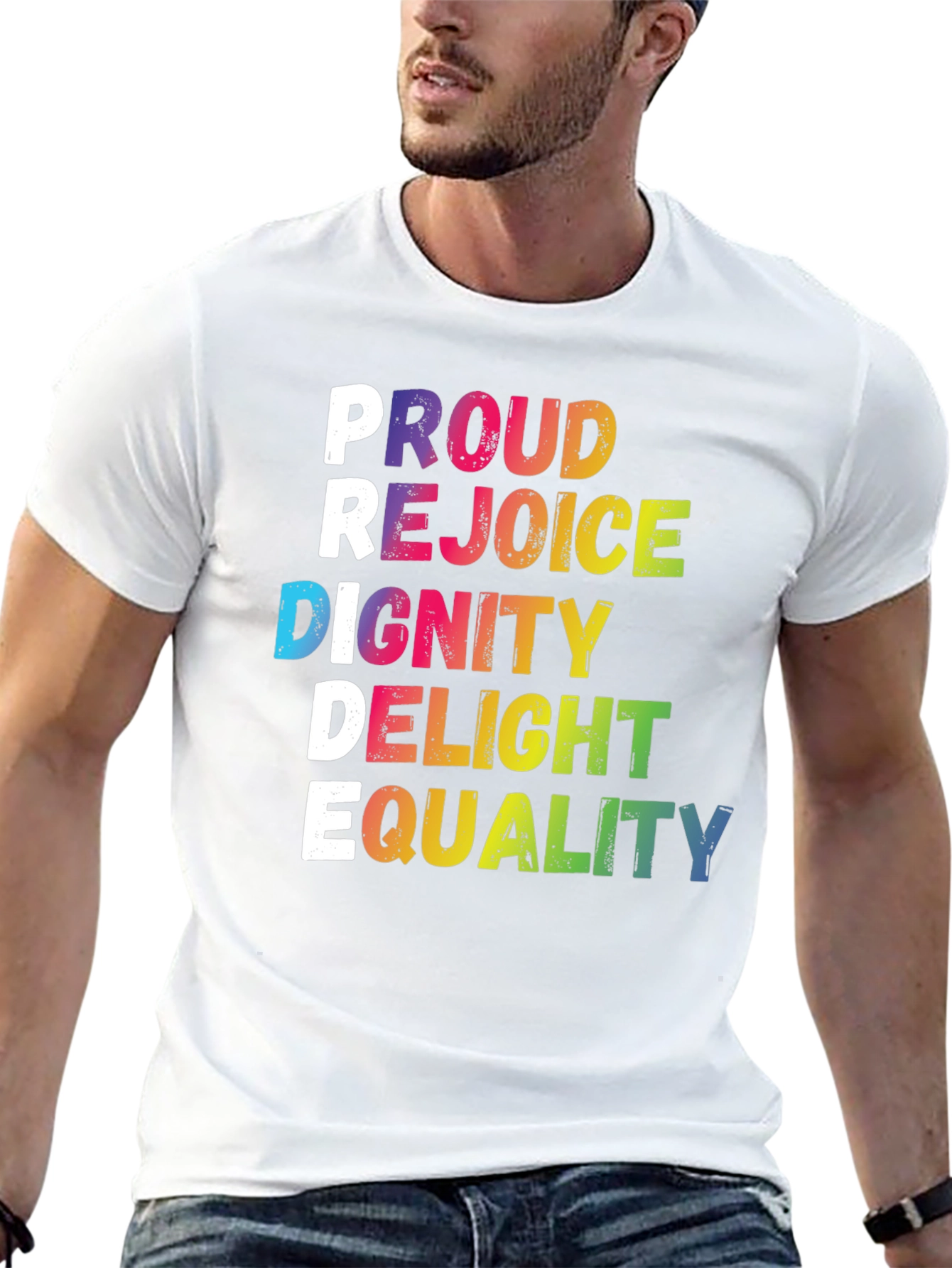 Pride Rainbow Graphic Tee - Equality LGBTQ+