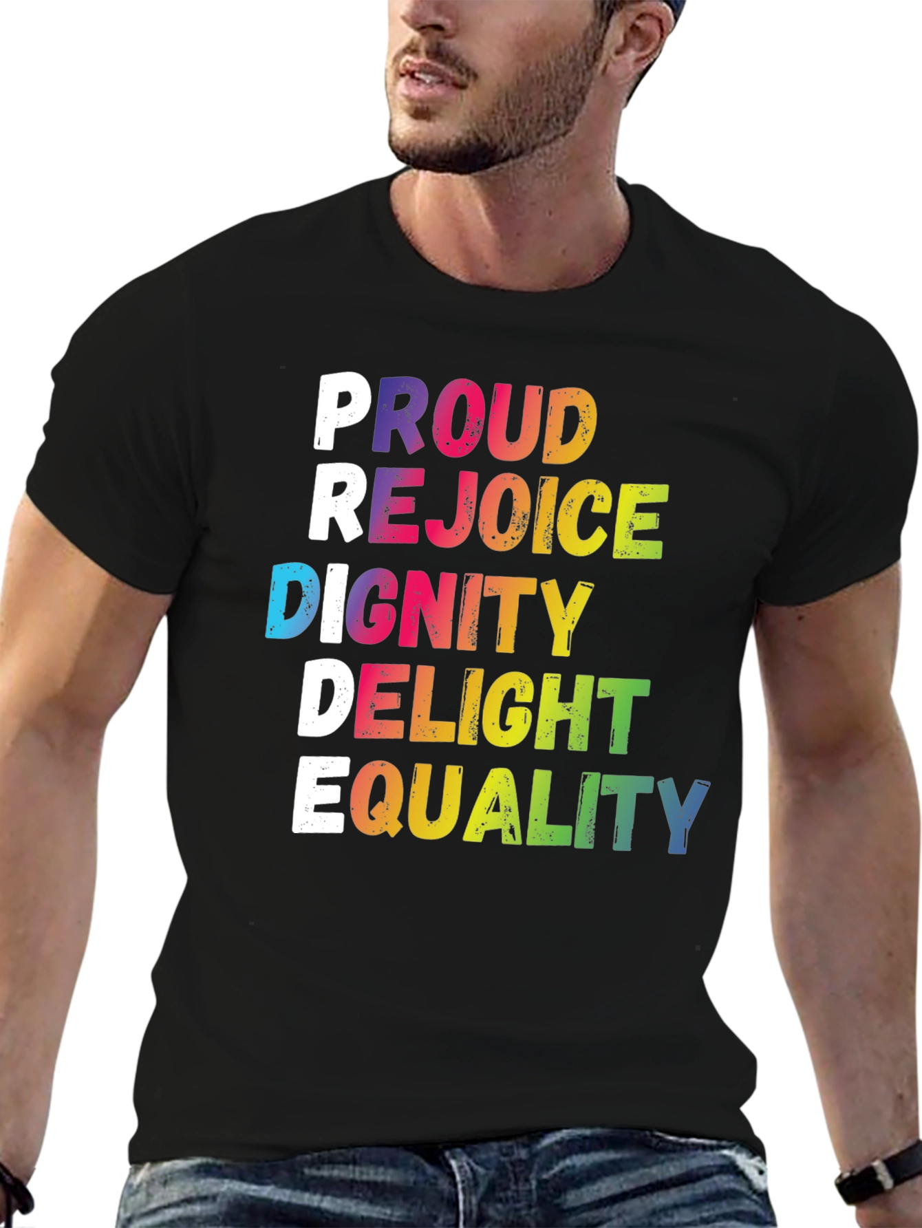 Pride Rainbow Graphic Tee - Equality LGBTQ+