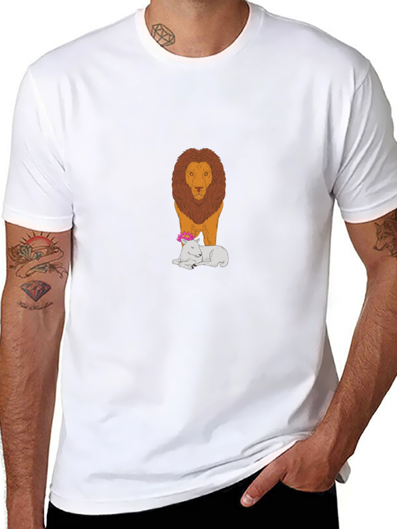 Lion and Lamb Graphic Tee - Black
