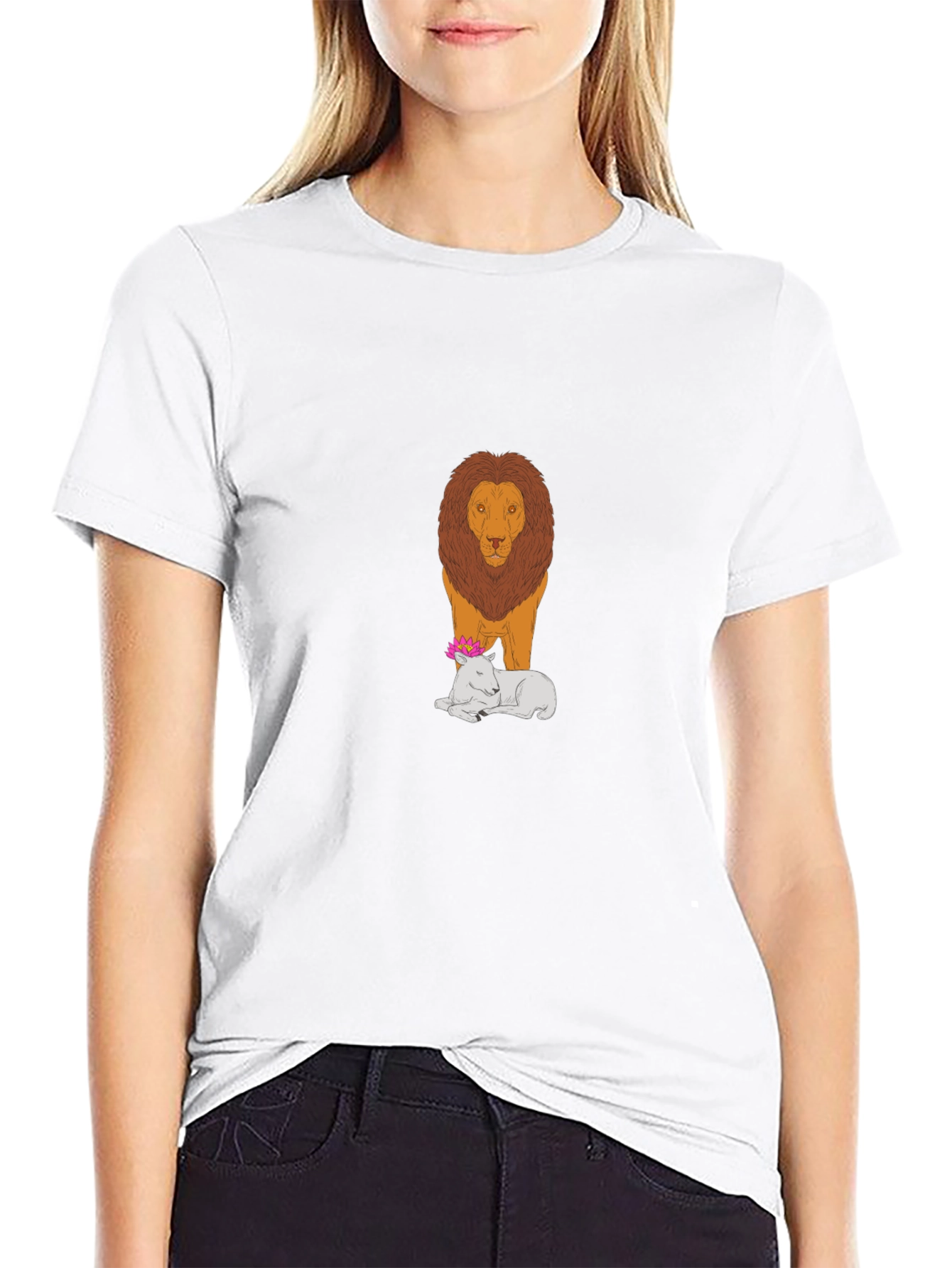 Lion and Lamb Graphic Tee - Black