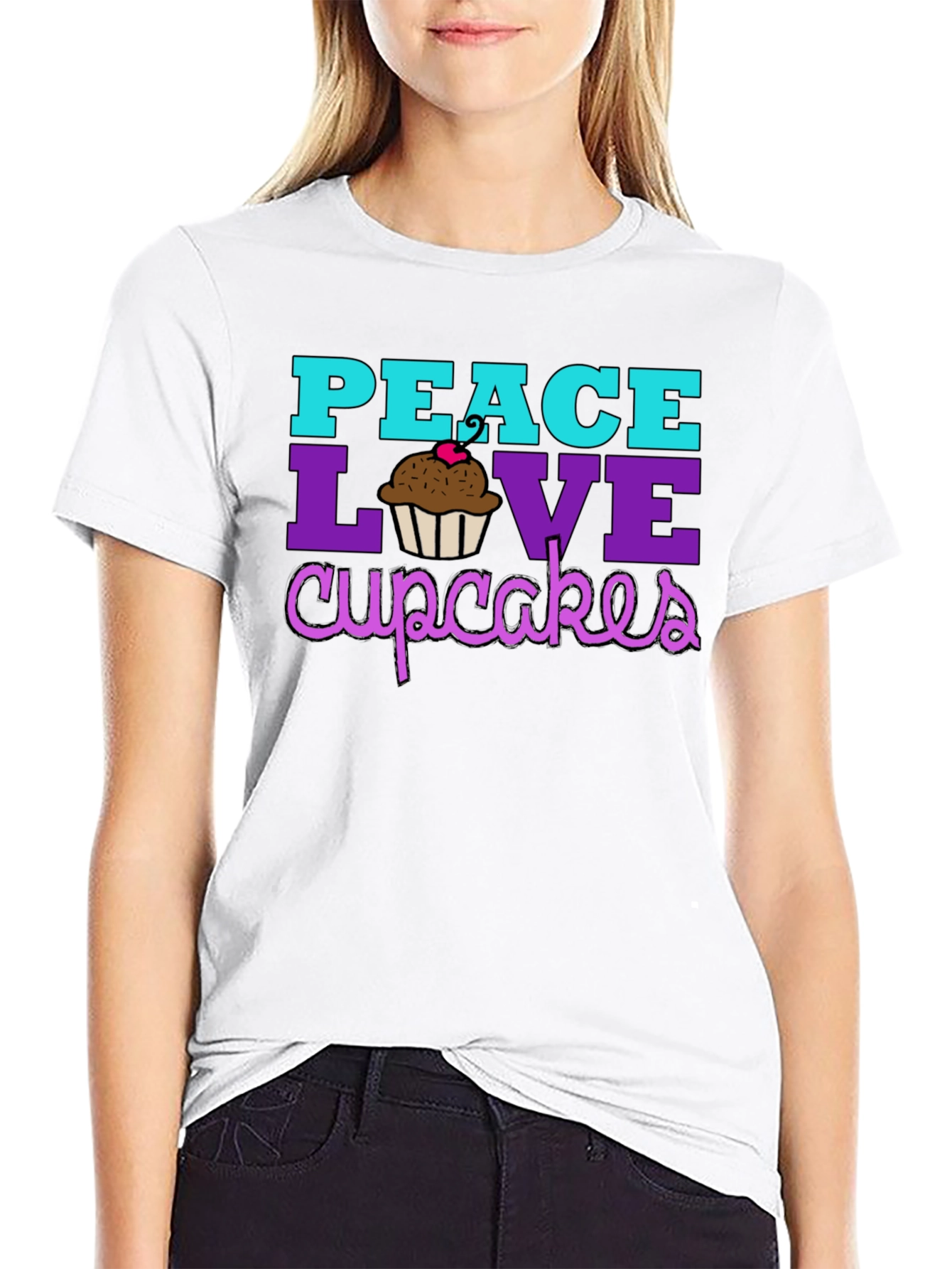 Peace Love Cupcakes Graphic Tee