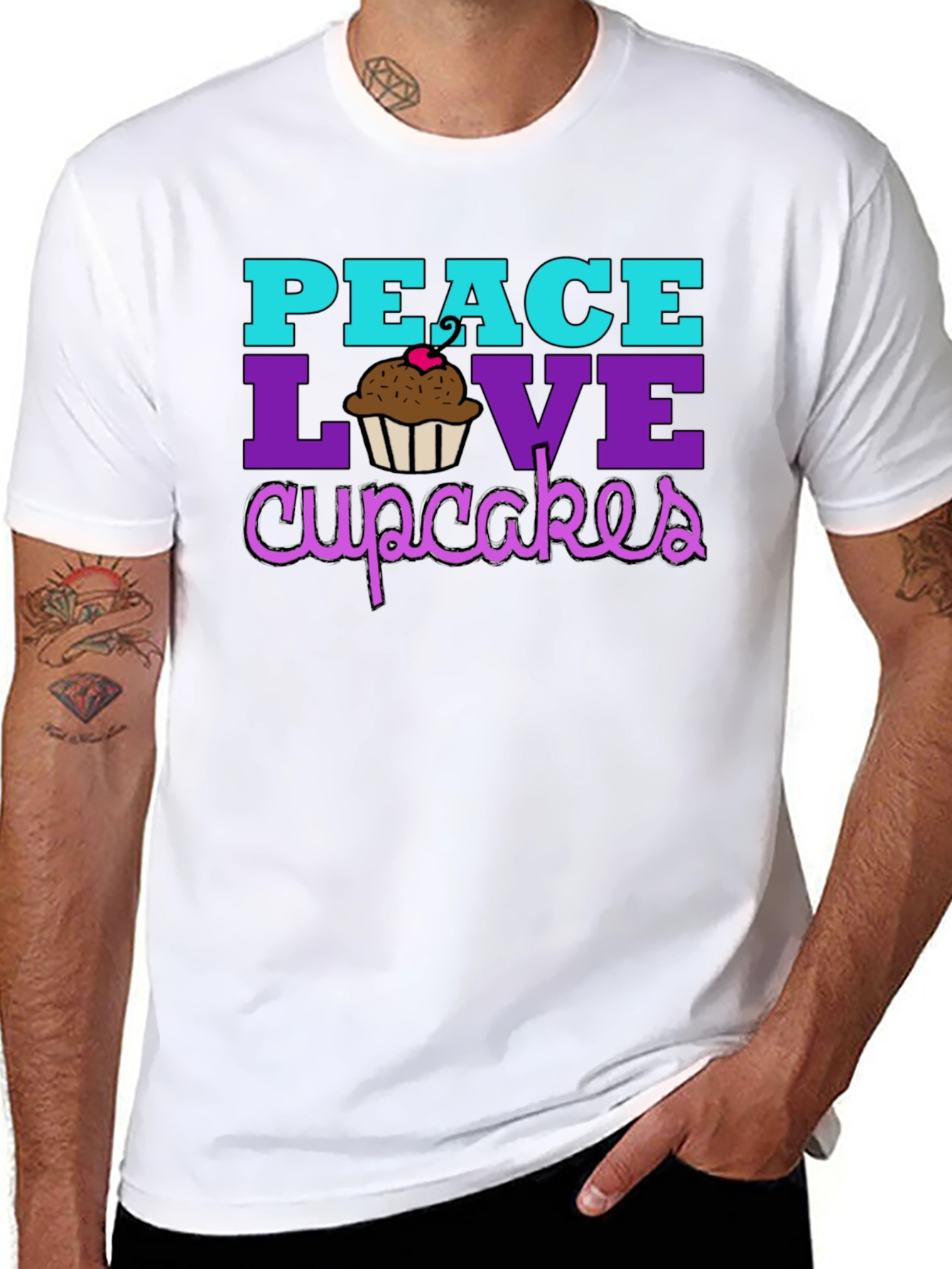Peace Love Cupcakes Graphic Tee
