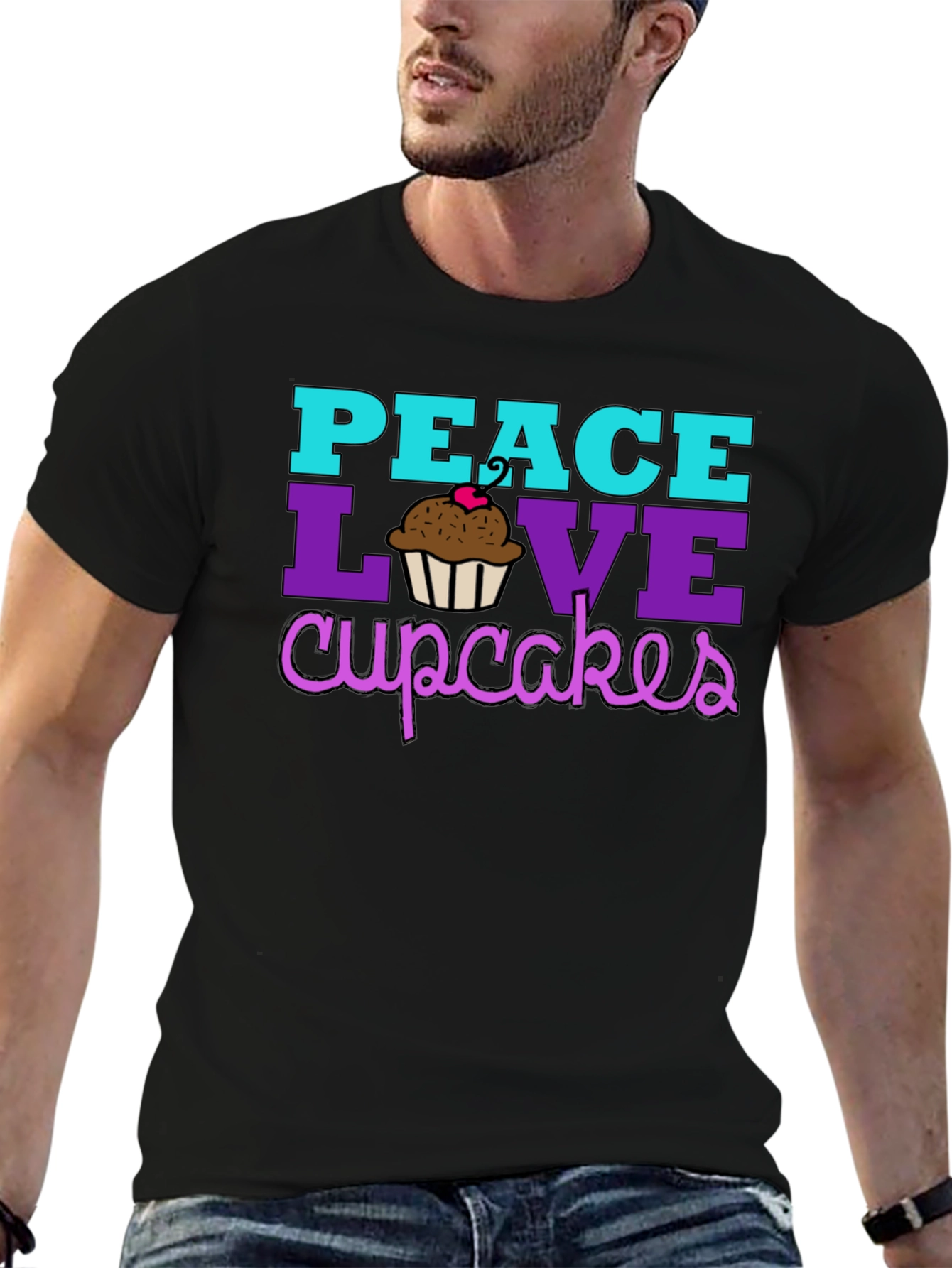 Peace Love Cupcakes Graphic Tee