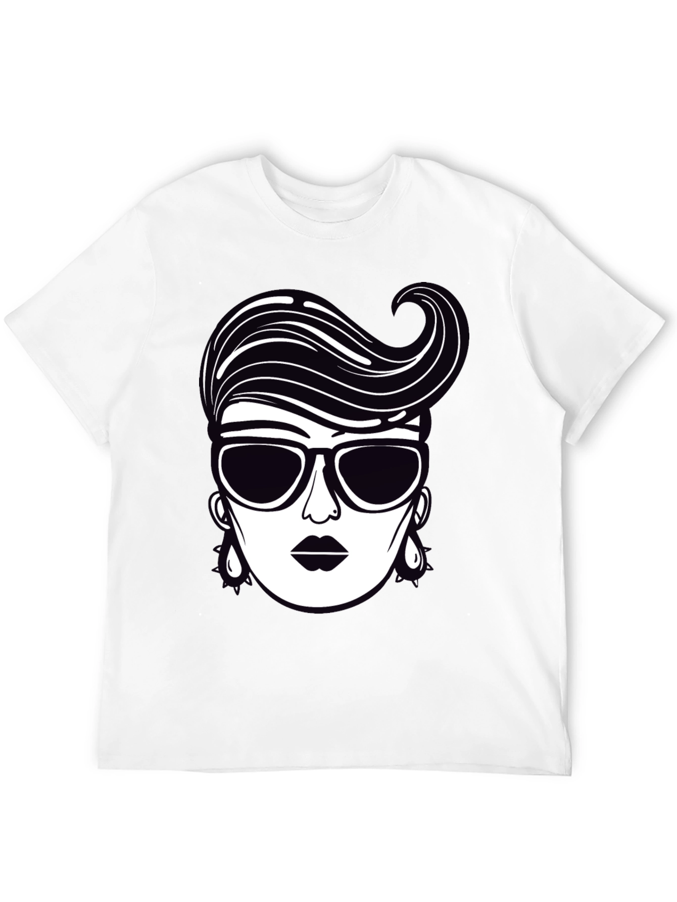 Retro Style Graphic Tee - Chic Woman Design