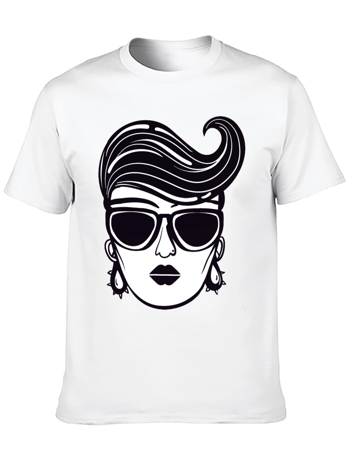 Retro Style Graphic Tee - Chic Woman Design