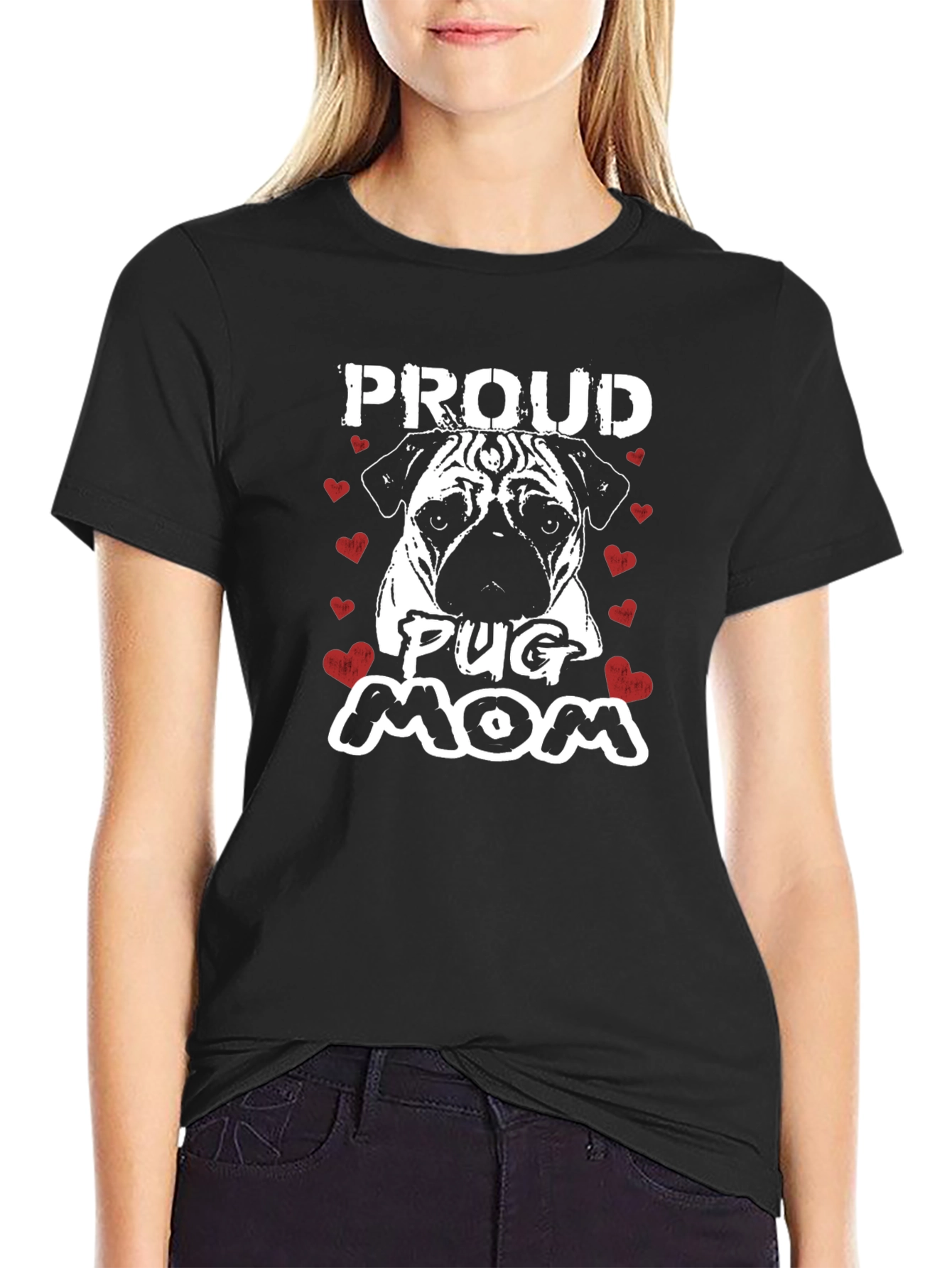 Proud Pug Mom Graphic T-Shirt