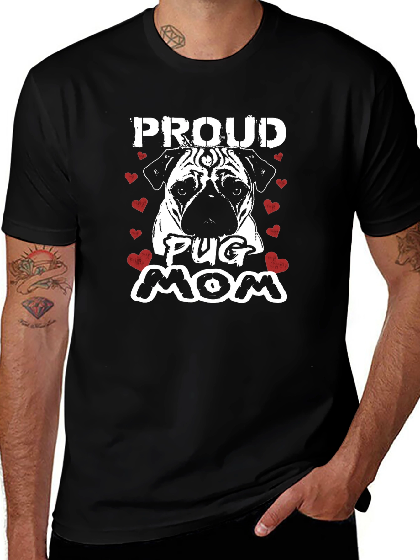 Proud Pug Mom Graphic T-Shirt