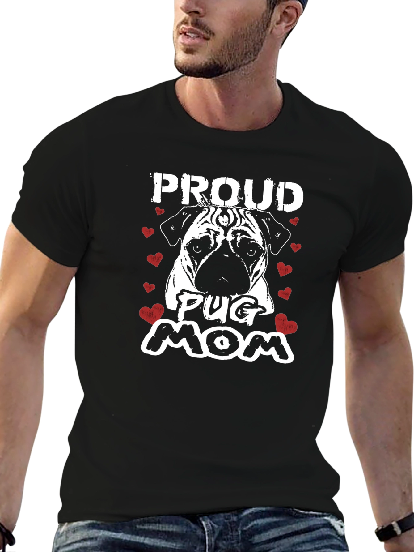 Proud Pug Mom Graphic T-Shirt