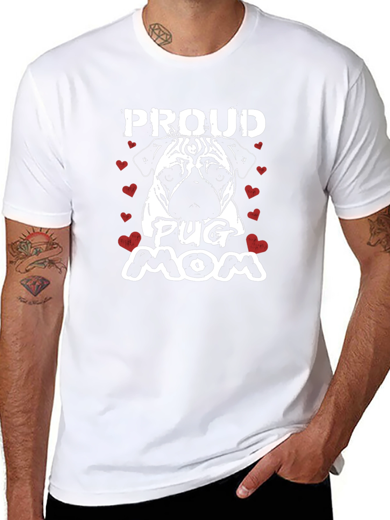 Proud Pug Mom Graphic T-Shirt
