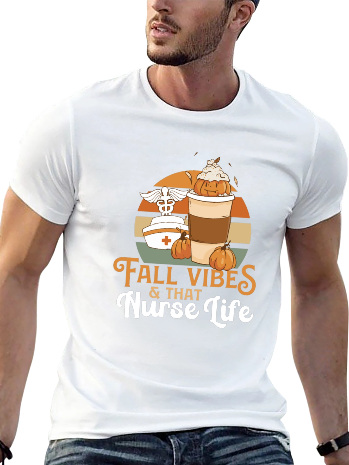 Fall Vibes Nurse Life T-Shirt - Autumn Design