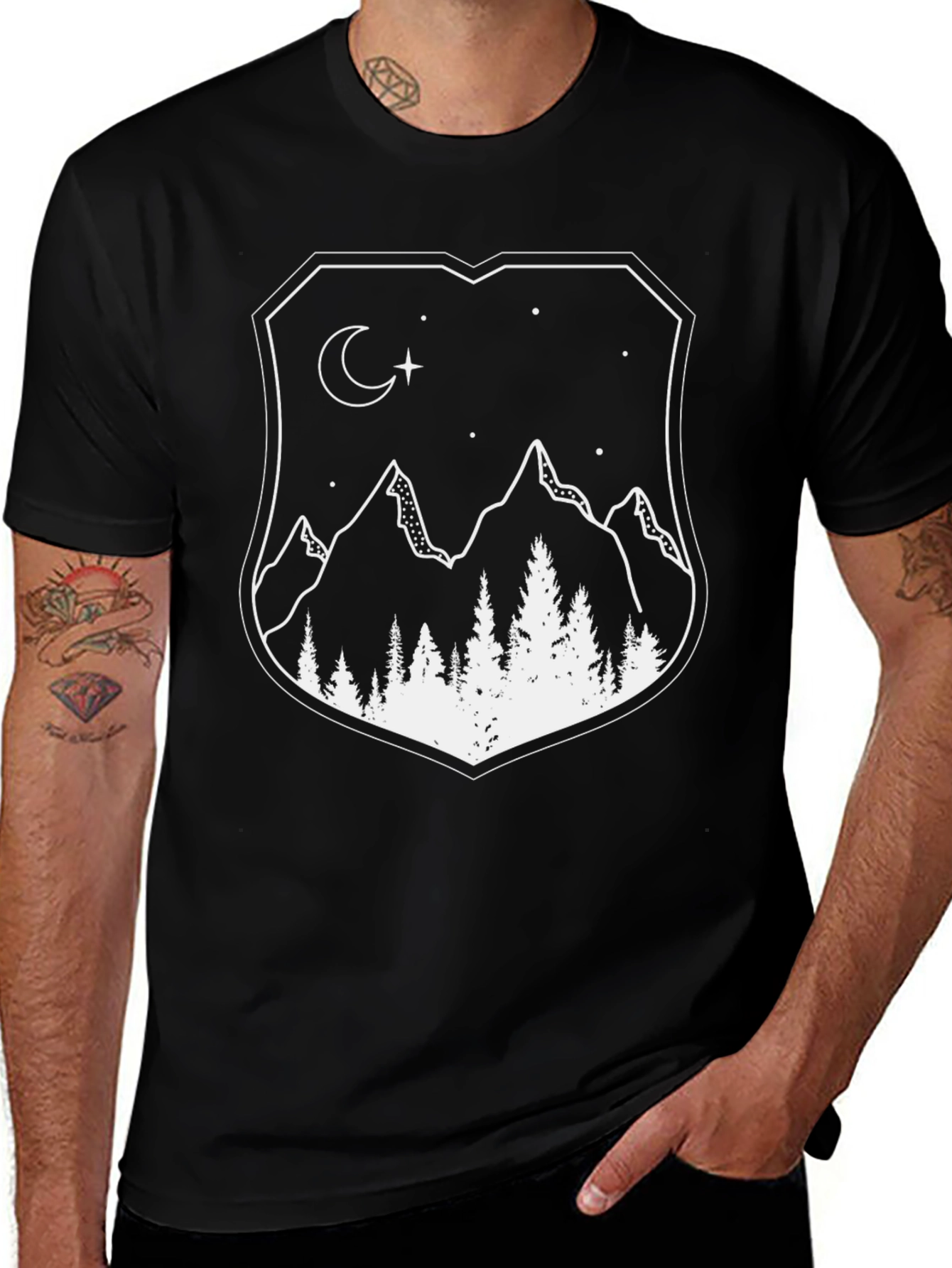 Mountainscape Graphic Tee - Black