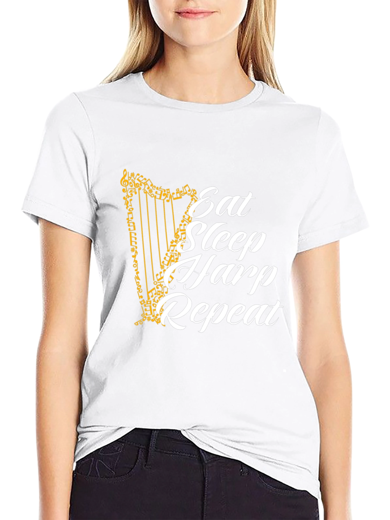 Eat Sleep Harp Repeat Graphic Tee