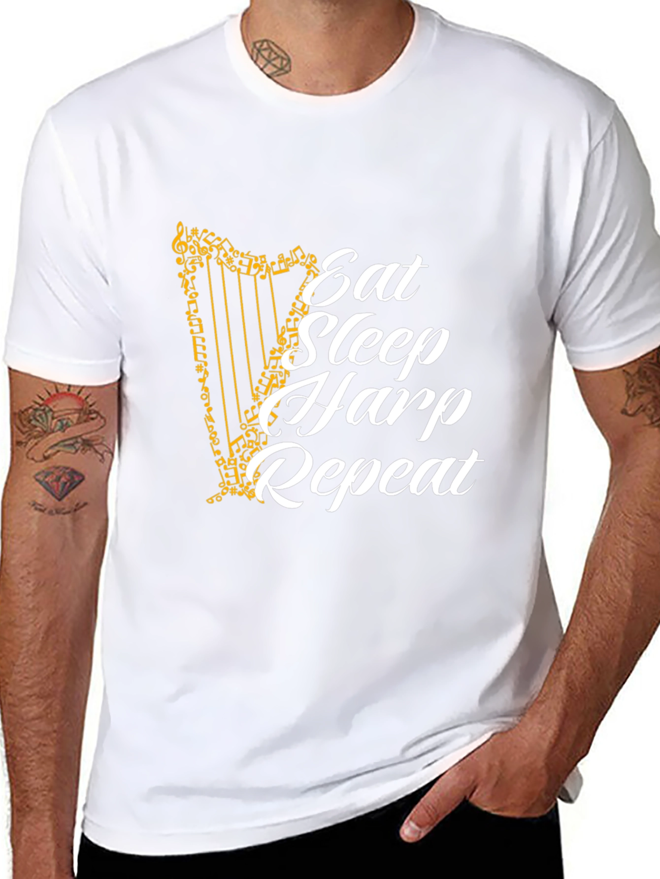 Eat Sleep Harp Repeat Graphic Tee
