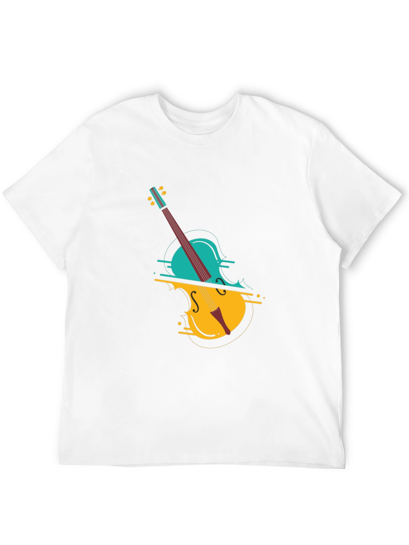 Abstract Cello Graphic Tee - Modern Musical Style