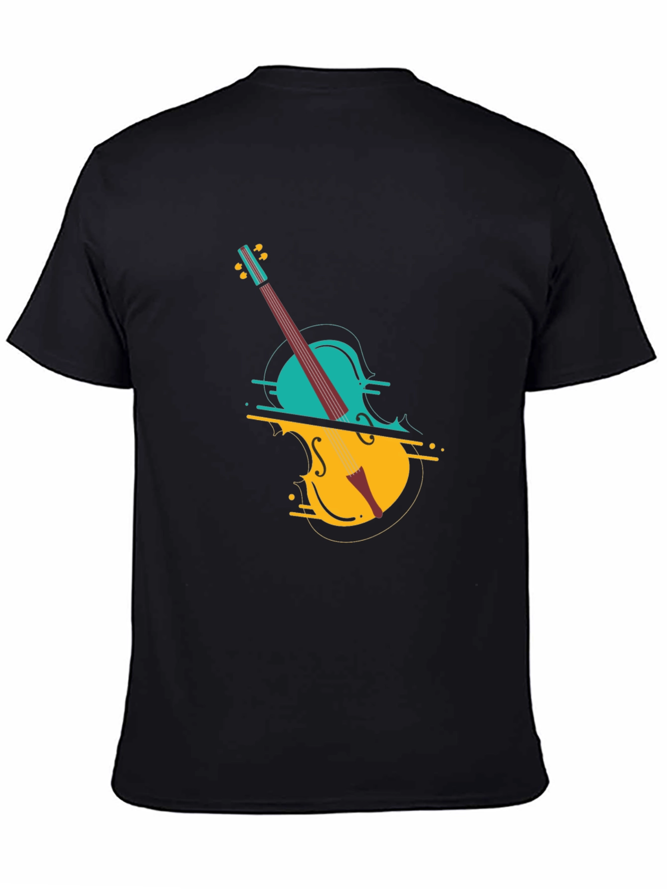 Abstract Cello Graphic Tee - Modern Musical Style