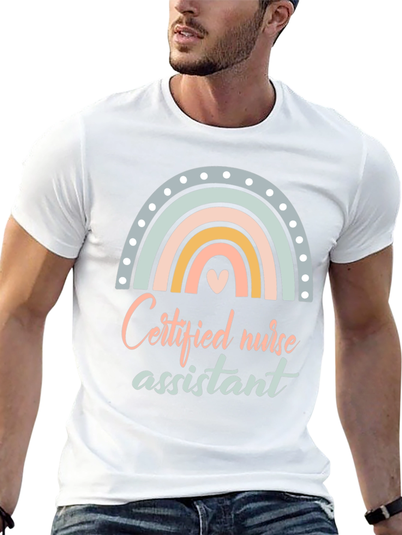 Certified Nurse Assistant T-Shirt Rainbow Design