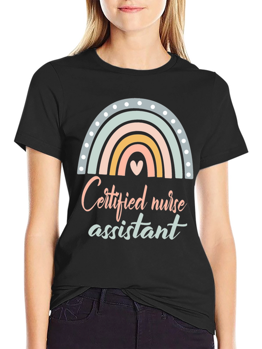 Certified Nurse Assistant T-Shirt Rainbow Design