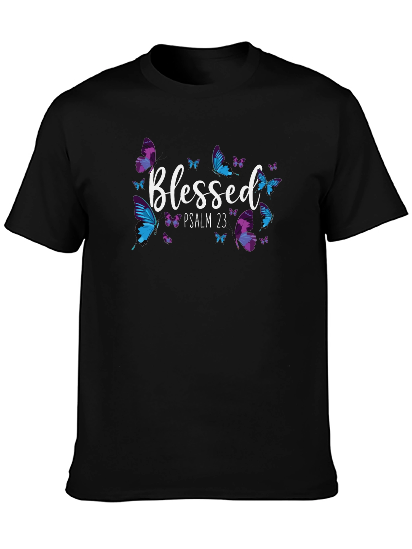 Blessed Psalm 23 Butterfly T-Shirt