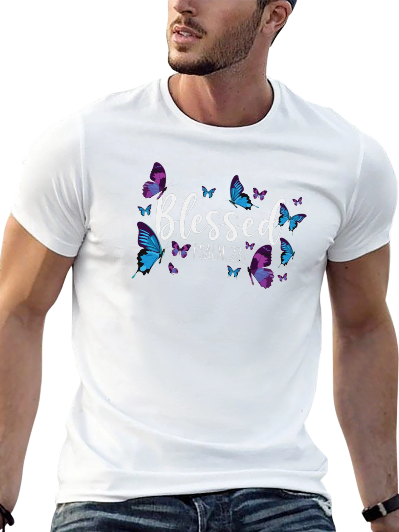 Blessed Psalm 23 Butterfly T-Shirt