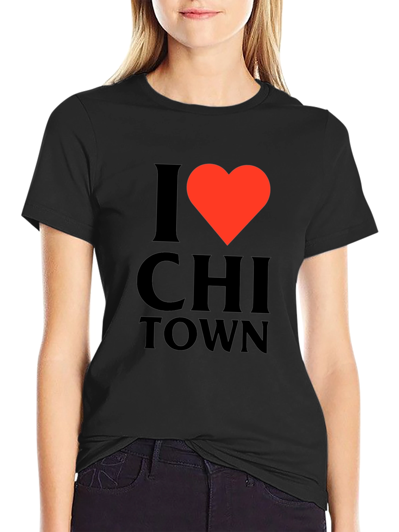 I Heart Chi Town Black T-Shirt