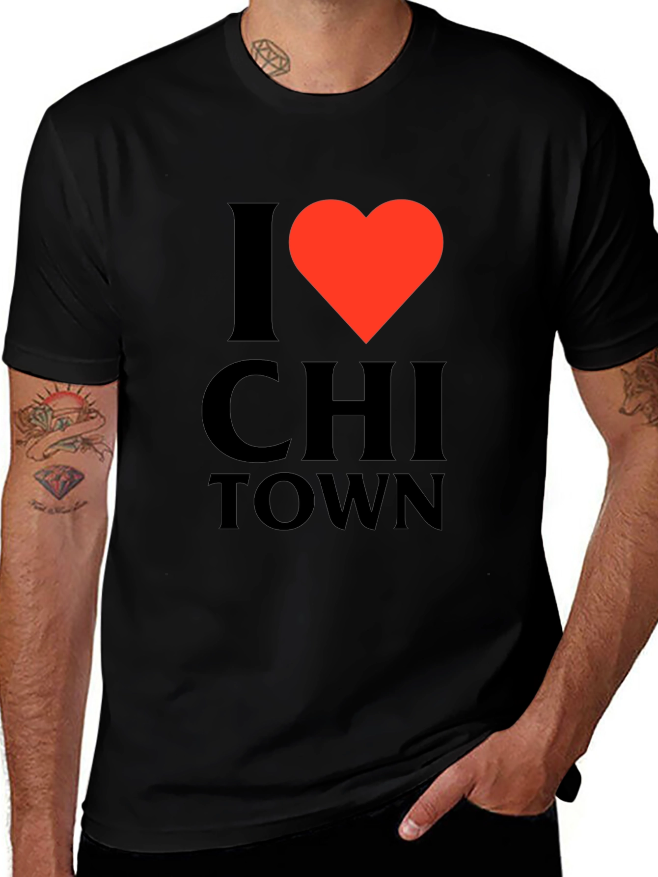 I Heart Chi Town Black T-Shirt