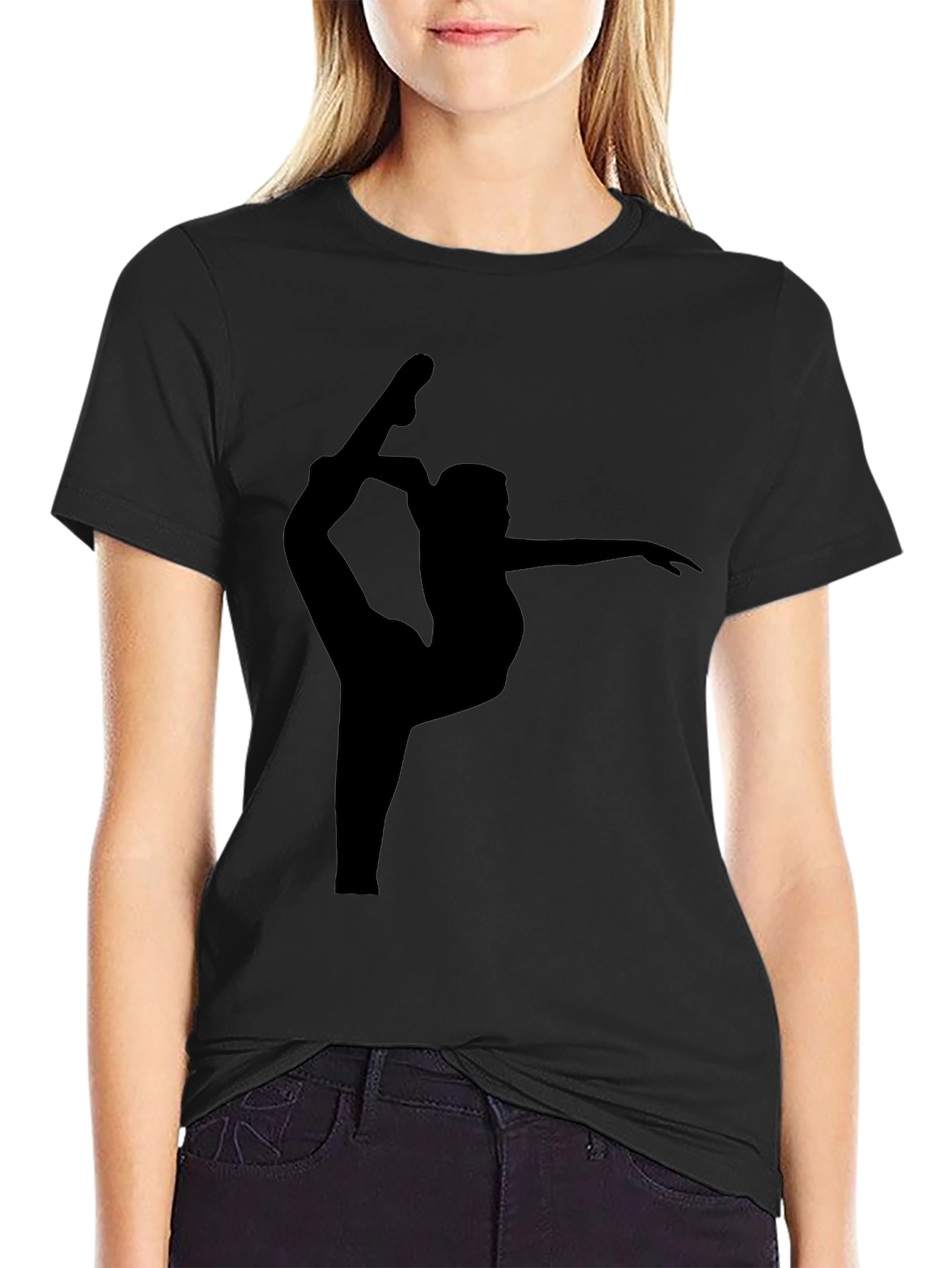 Gymnast Silhouette Black T-Shirt