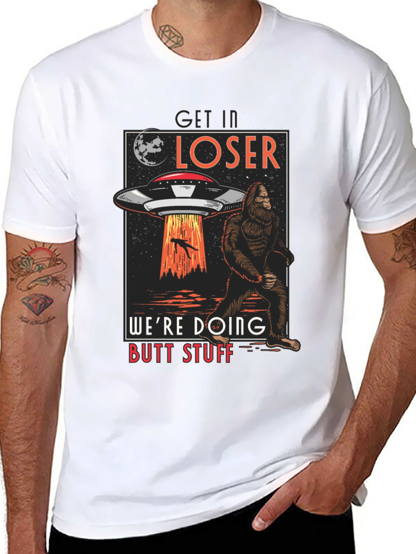 Get In Loser UFO Sasquatch T-Shirt