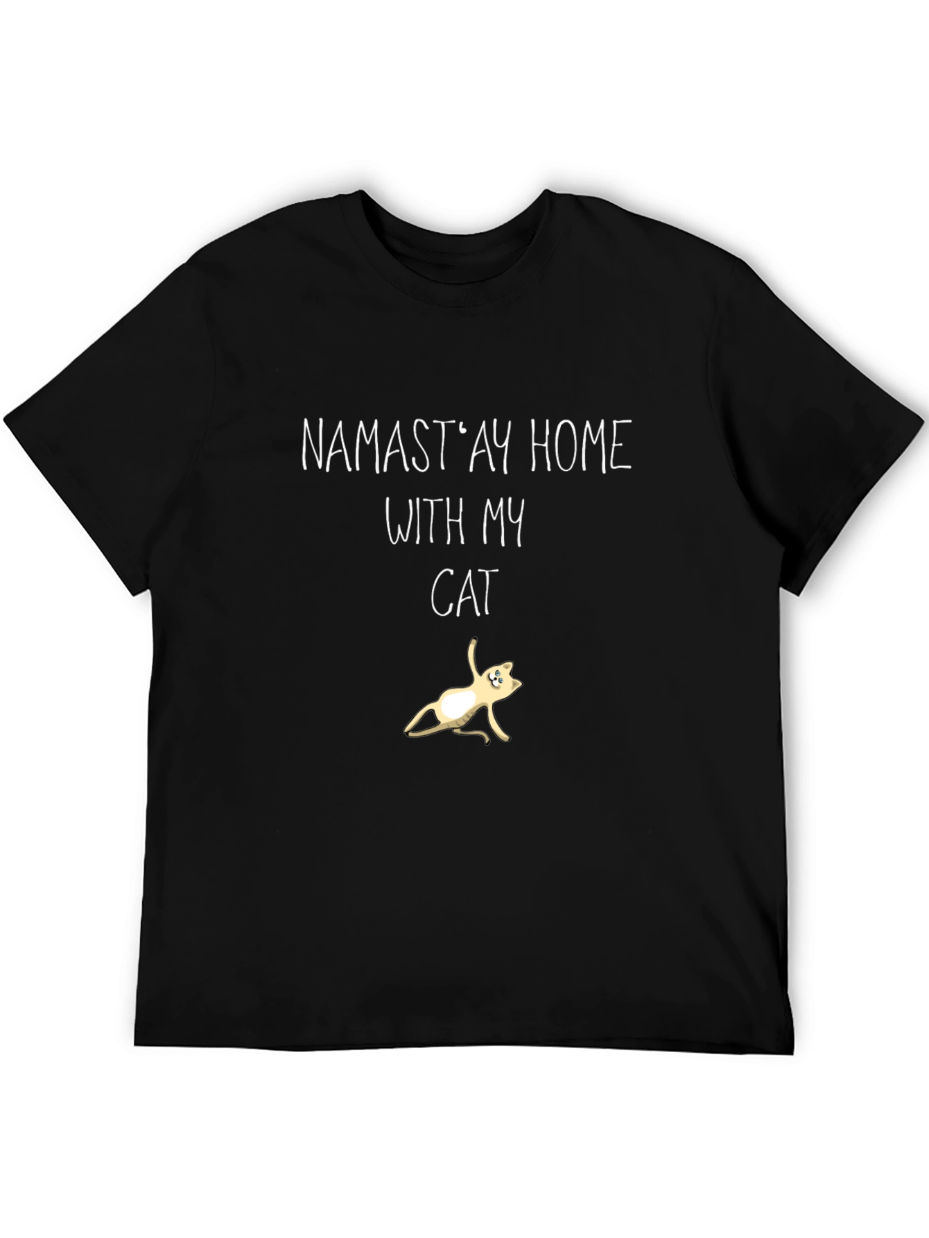 Namastay Home Cat Graphic Tee - Black