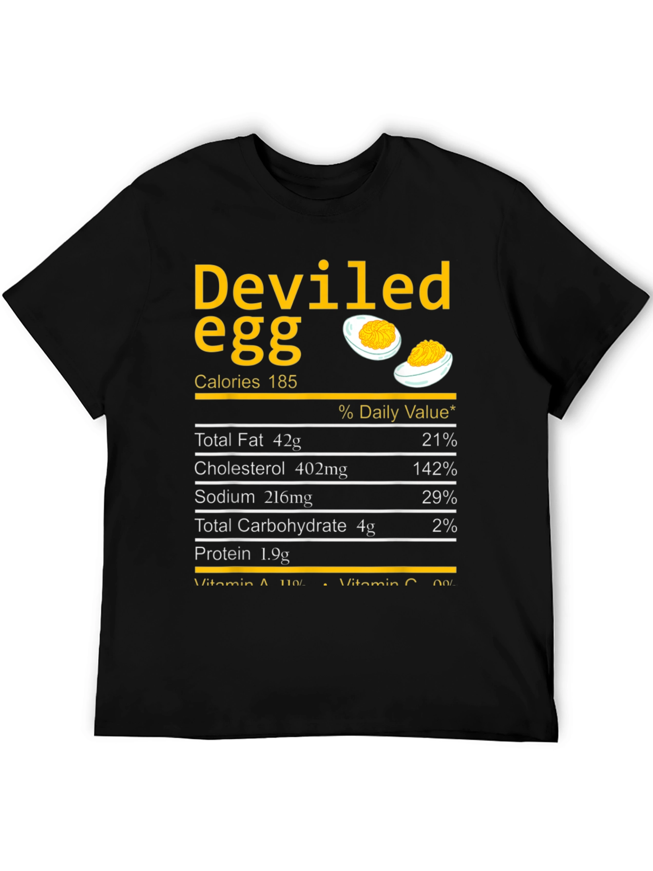 Deviled Egg Nutrition Facts T-Shirt - Funny Foodie Tee