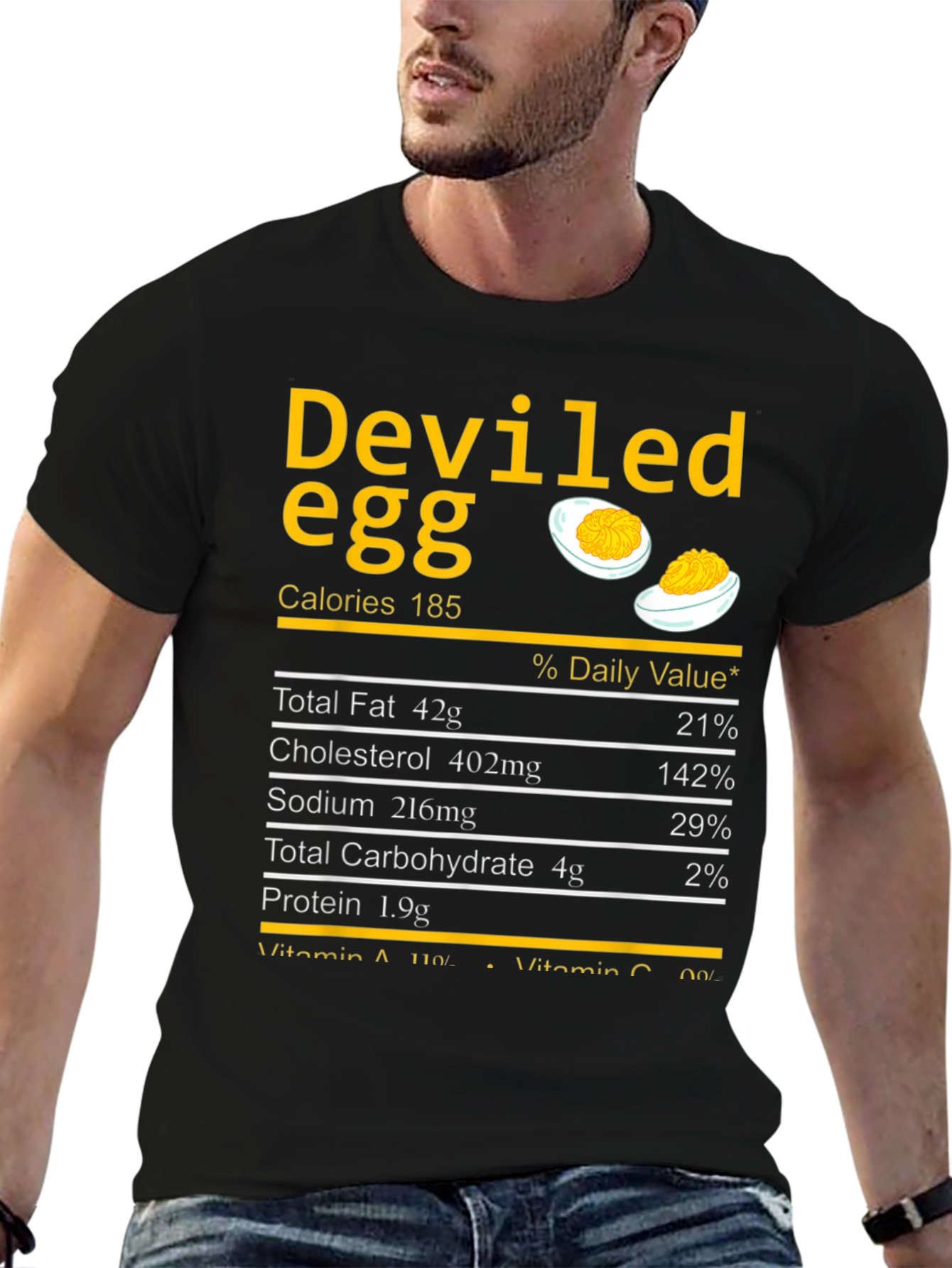 Deviled Egg Nutrition Facts T-Shirt - Funny Foodie Tee