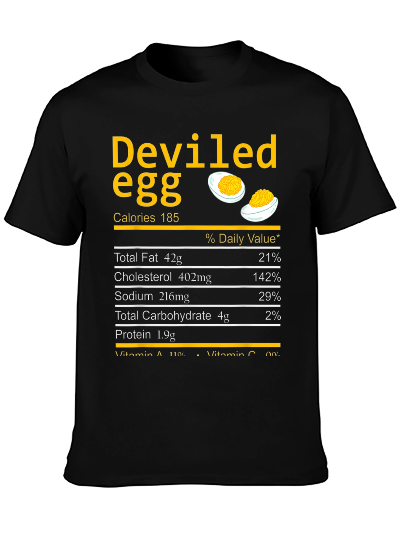 Deviled Egg Nutrition Facts T-Shirt - Funny Foodie Tee